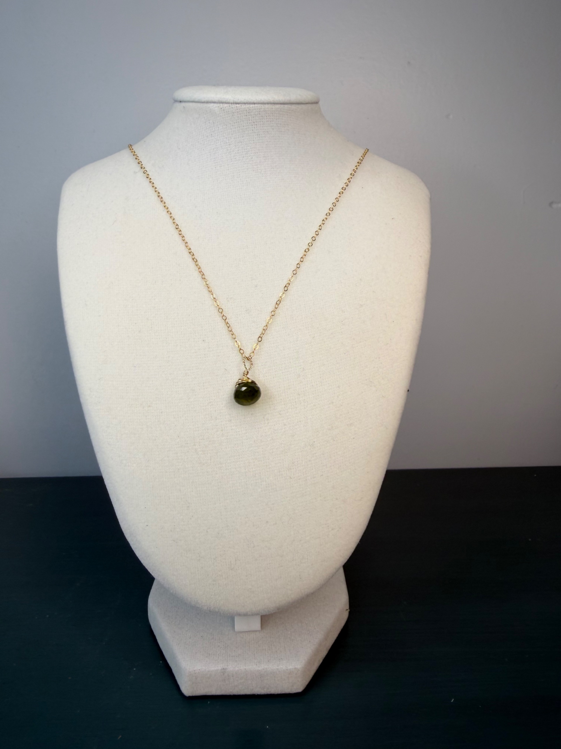 Vesuvianite Gemstone Pendant on Gold Filled Necklace  - thumbnail 3 of 3