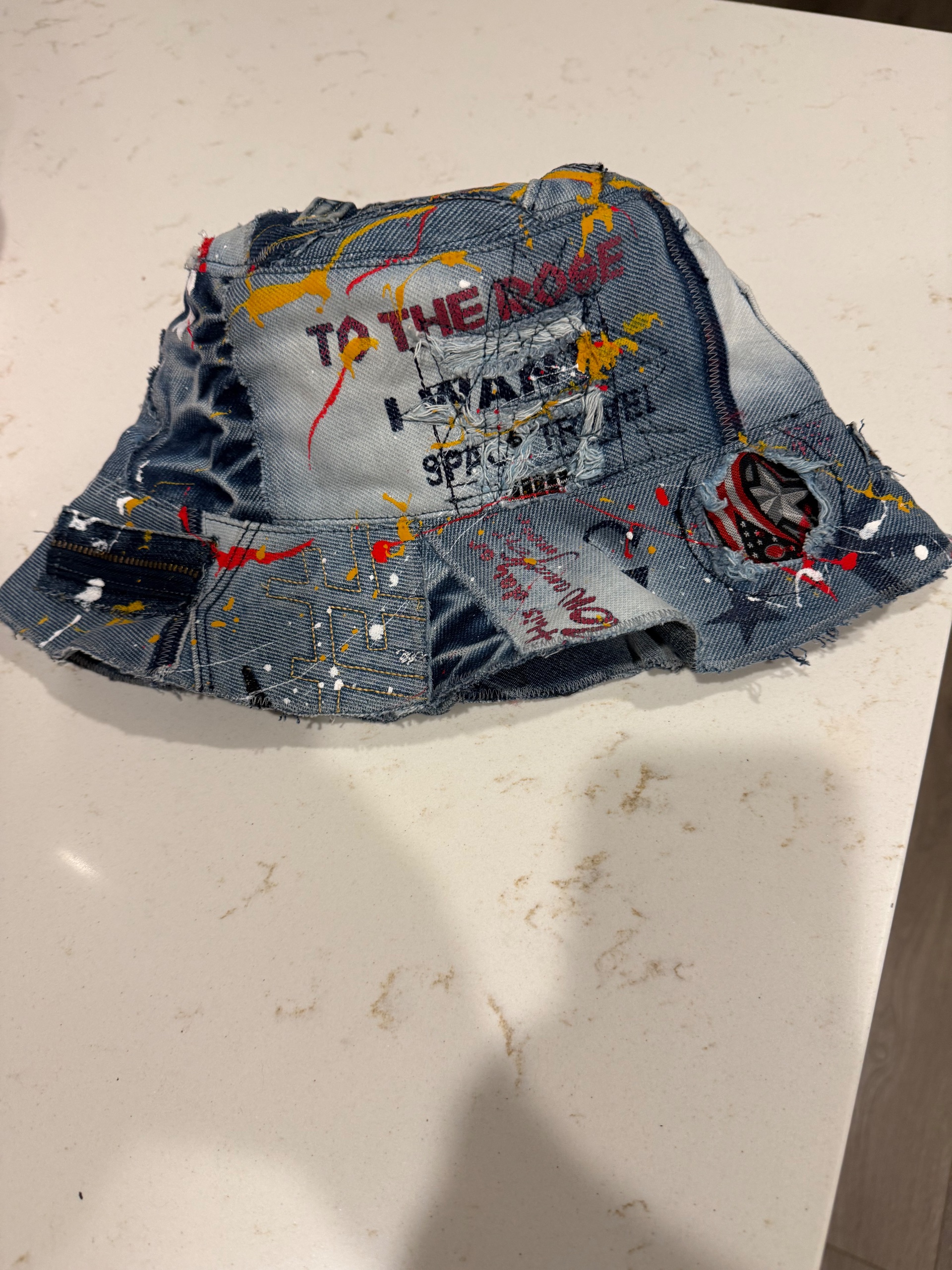 Paint splatter, distressed Bucket Hat