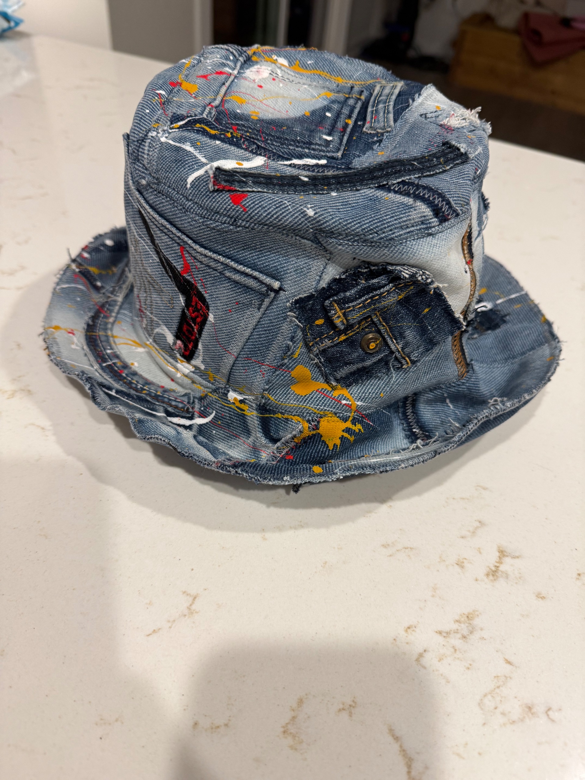 Paint splatter, distressed Bucket Hat - thumbnail 4 of 4