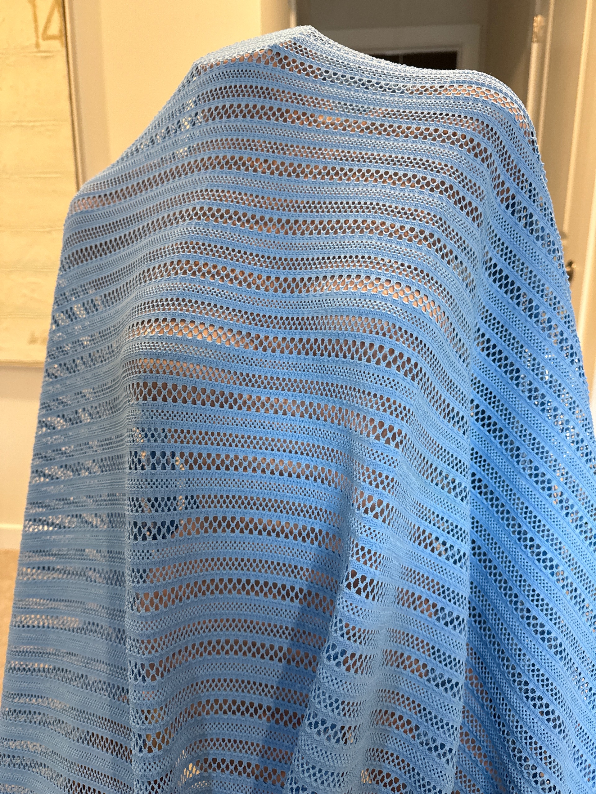 Periwinkle Blue Stretch Mesh Lace – 2 Yards - thumbnail 2 of 2