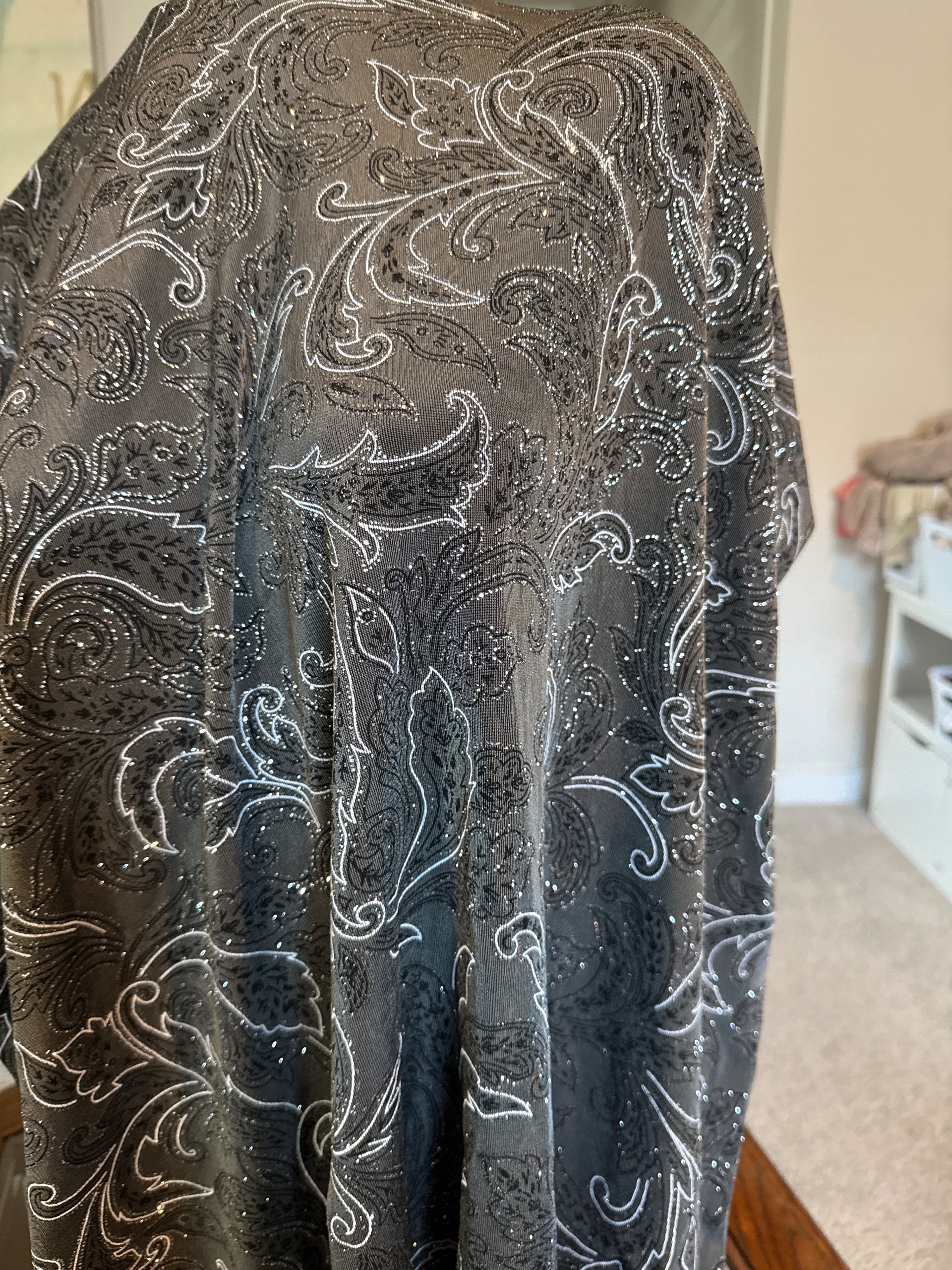 Gray glitter stretch knit 1 and 1/2 yards