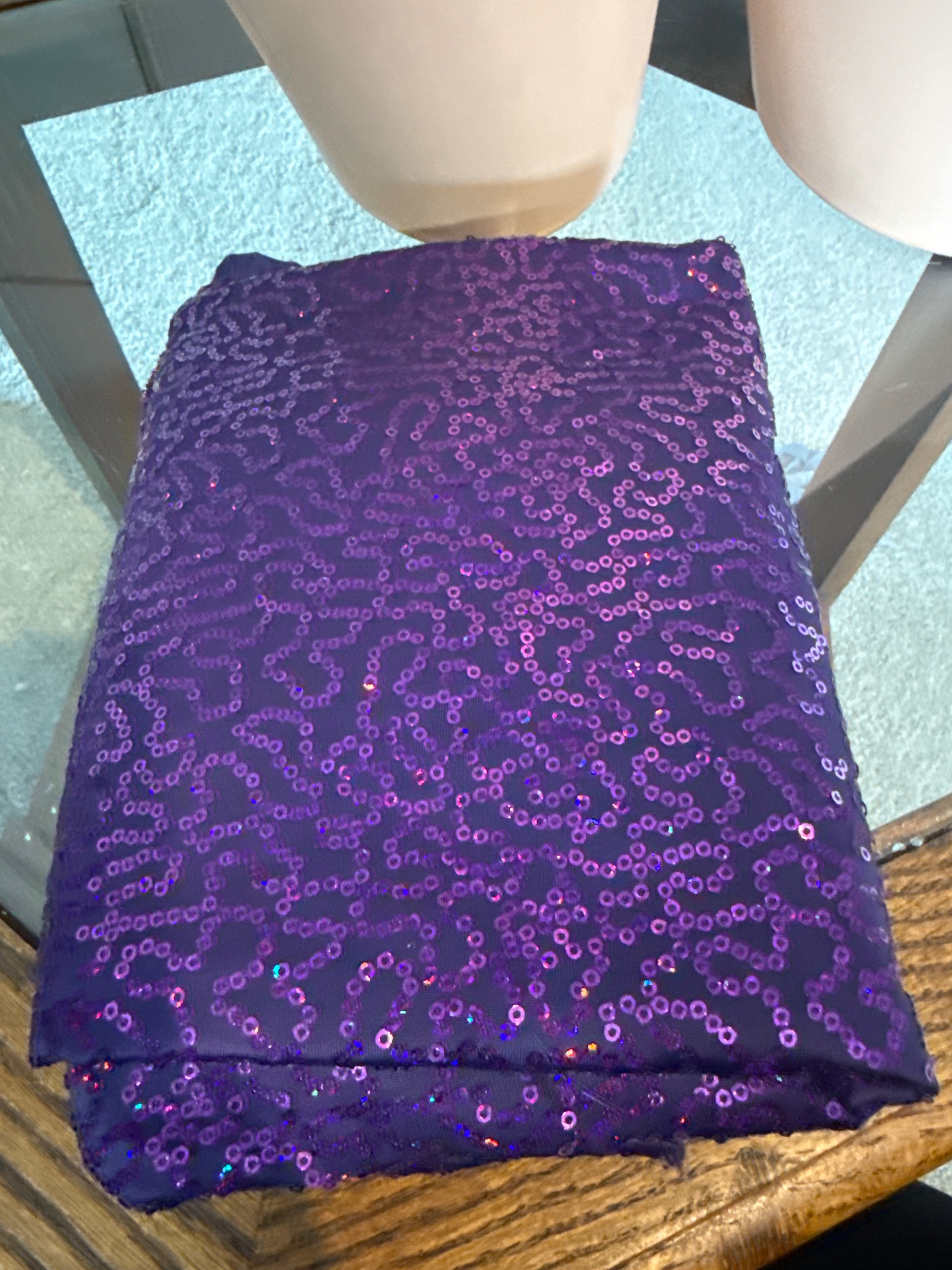 Purple sequin stretch fabric - thumbnail 2 of 2