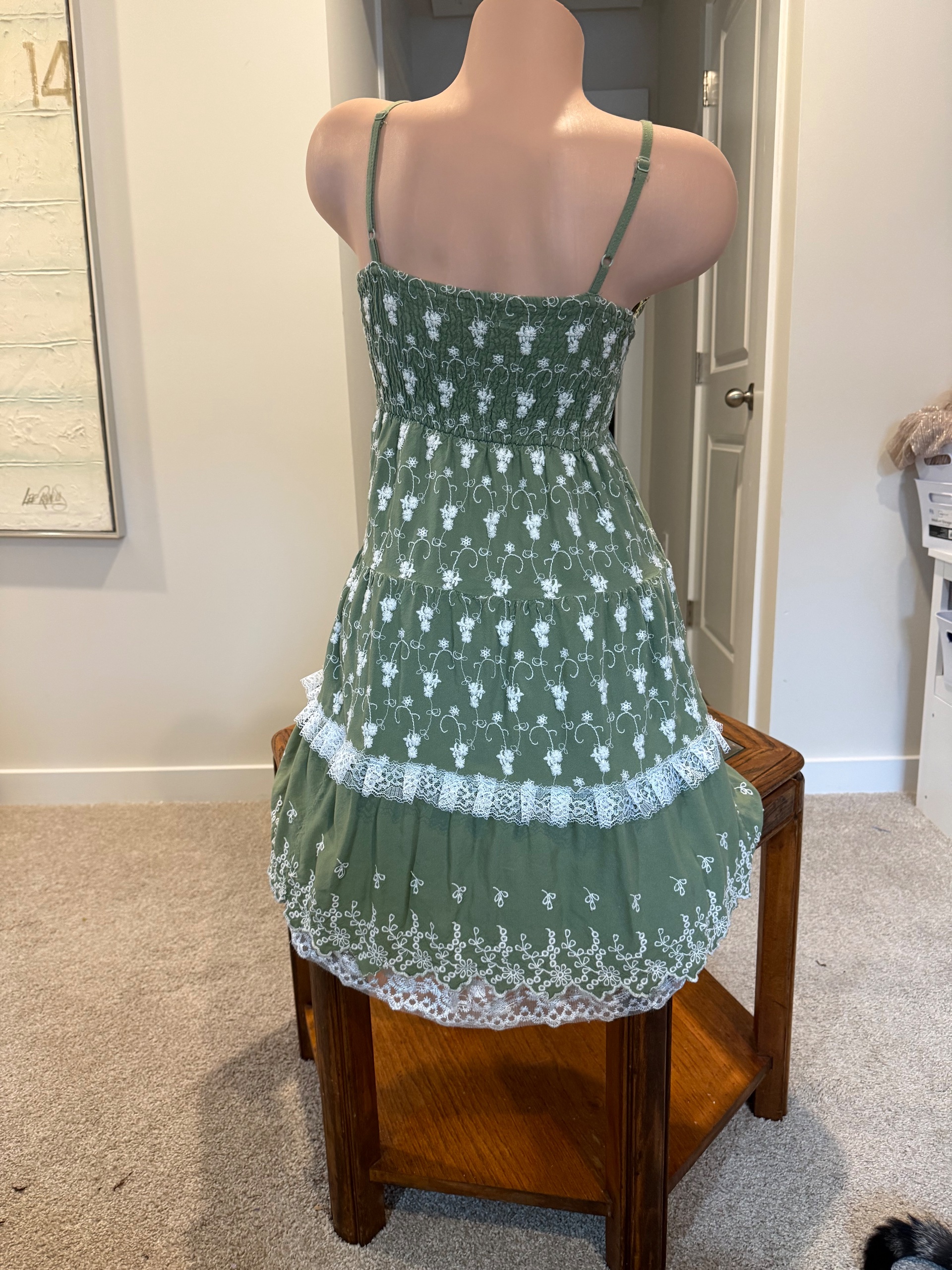 Sage Lace Garden Mini Dress 🌿 - thumbnail 2 of 2