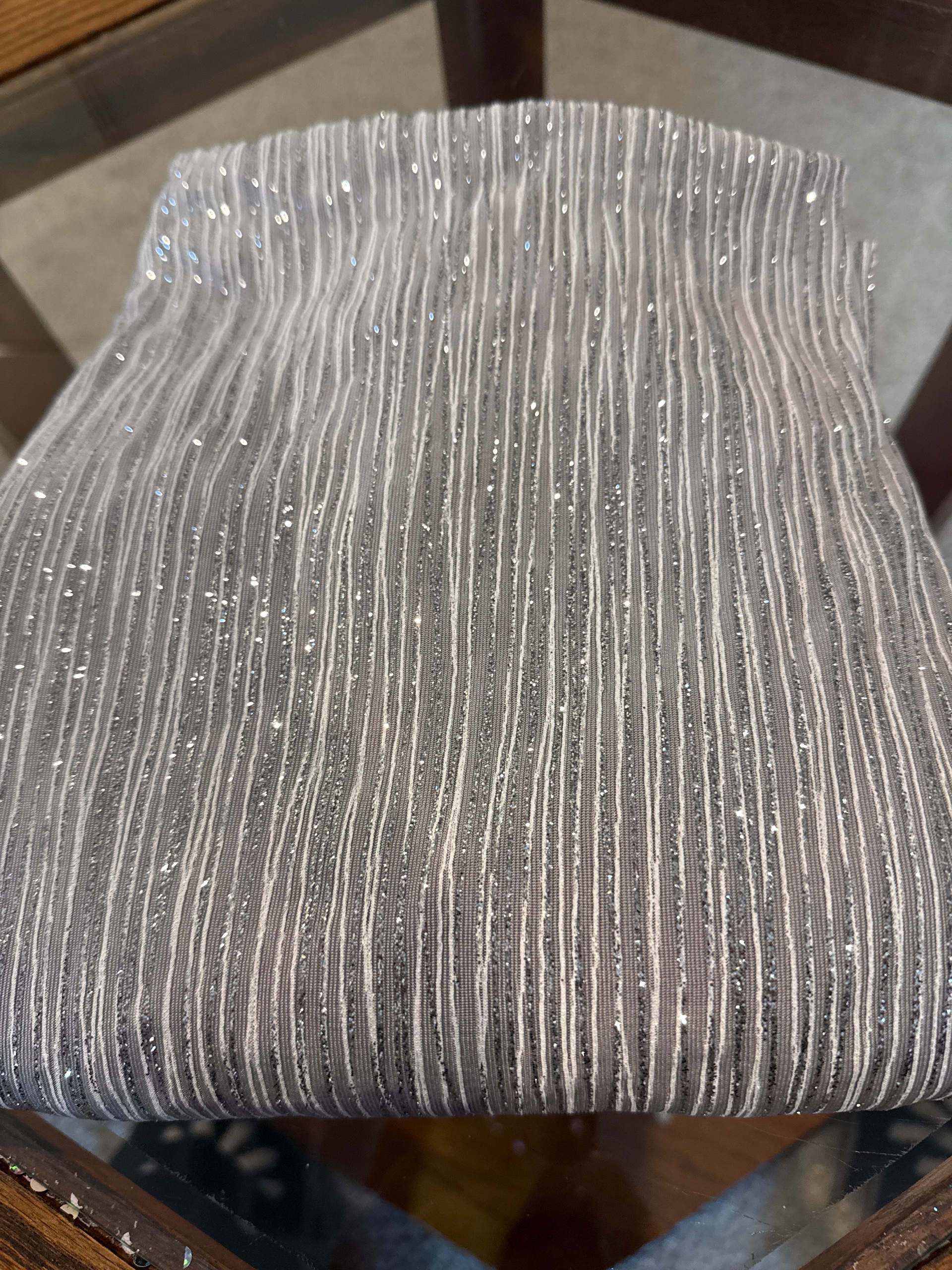 Silver Moonlight Glitter Stretch Fabric – 1 Yard - thumbnail 2 of 2