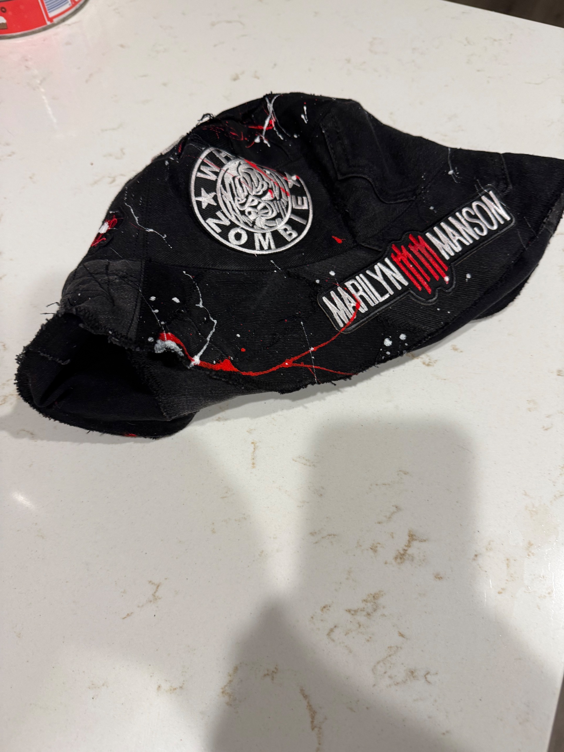 White Zombie & Marilyn Manson Upcycled Bucket Hat