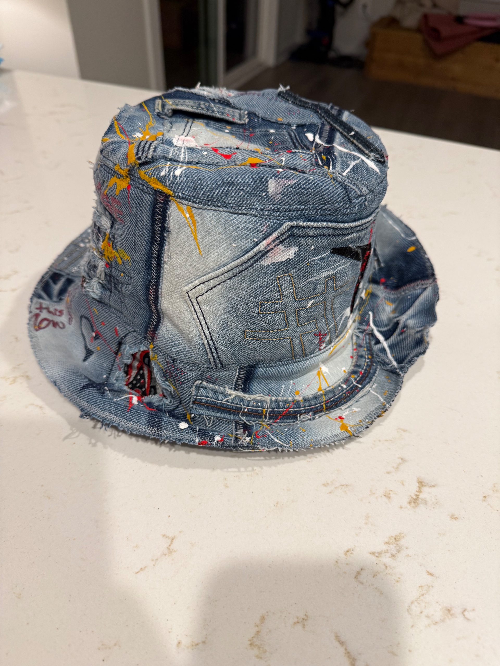 Paint splatter, distressed Bucket Hat - thumbnail 3 of 4