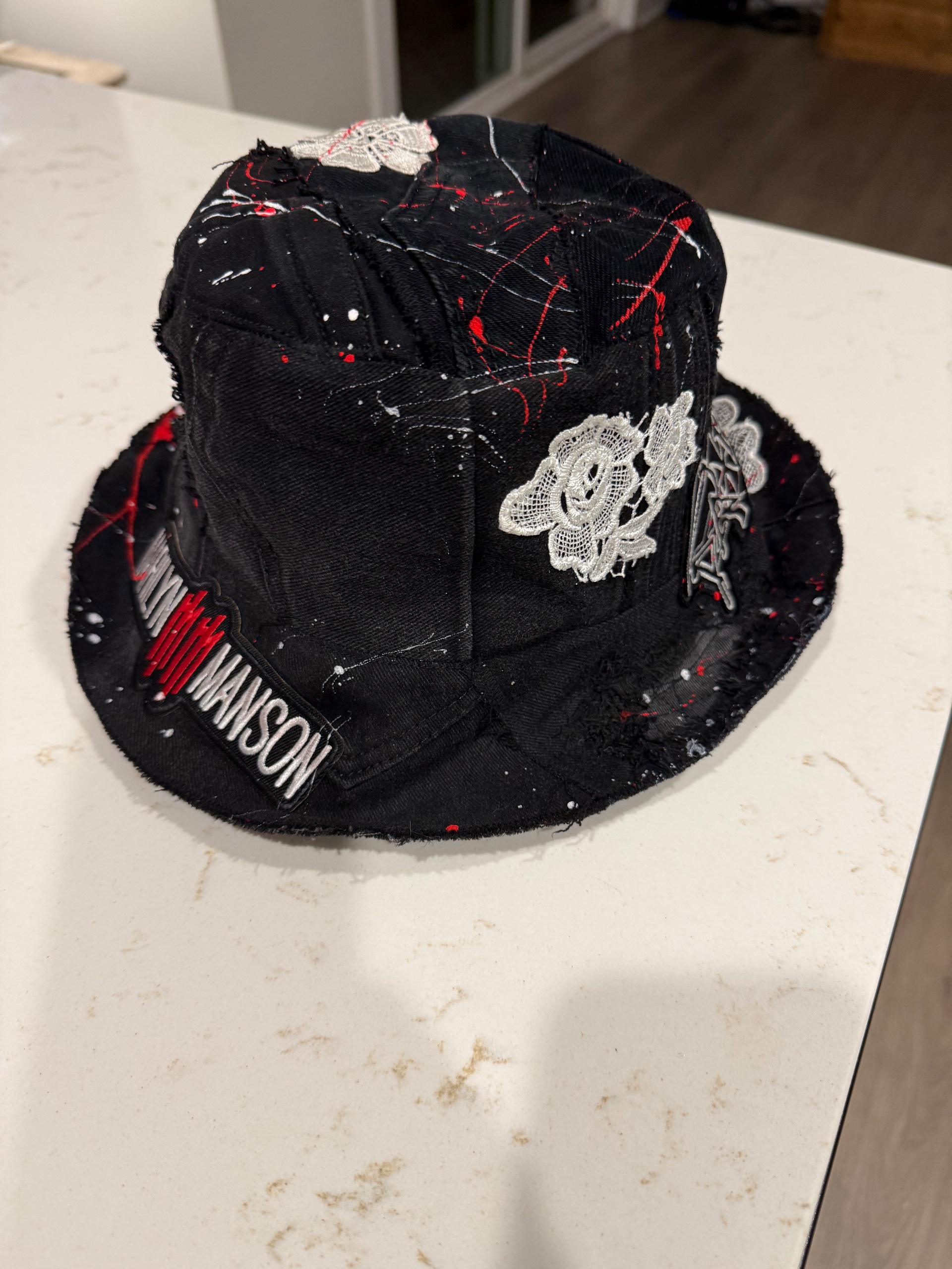 White Zombie & Marilyn Manson Upcycled Bucket Hat - thumbnail 3 of 4