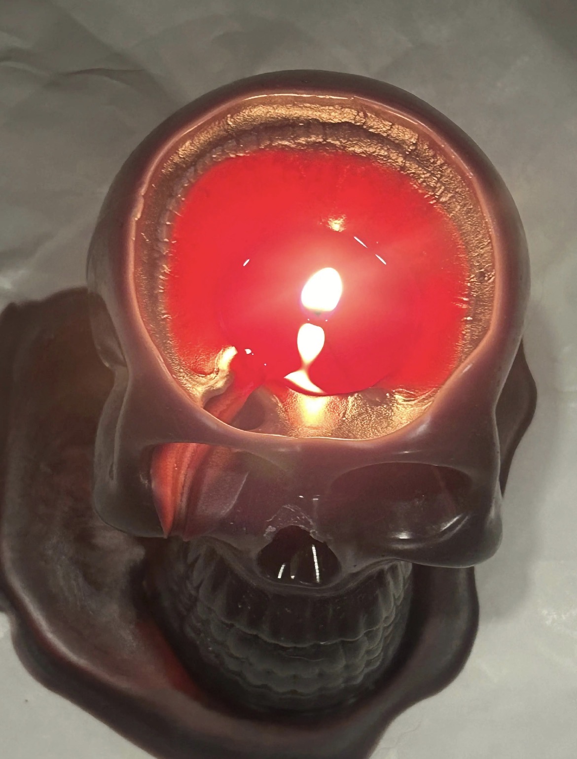 Black Bleeding Skull Candle - Lavender Scented - thumbnail 3 of 4
