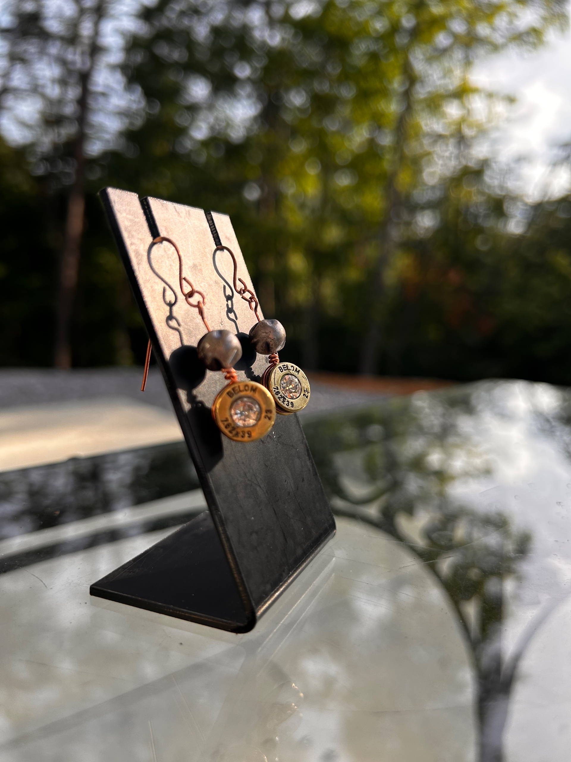 Upcycled Bullet Casing Dangle Earrings - thumbnail 4 of 5