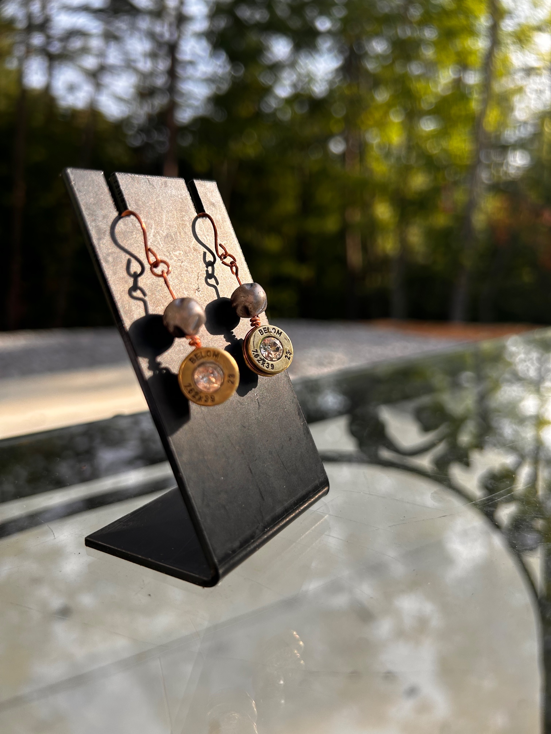 Upcycled Bullet Casing Dangle Earrings - thumbnail 3 of 5