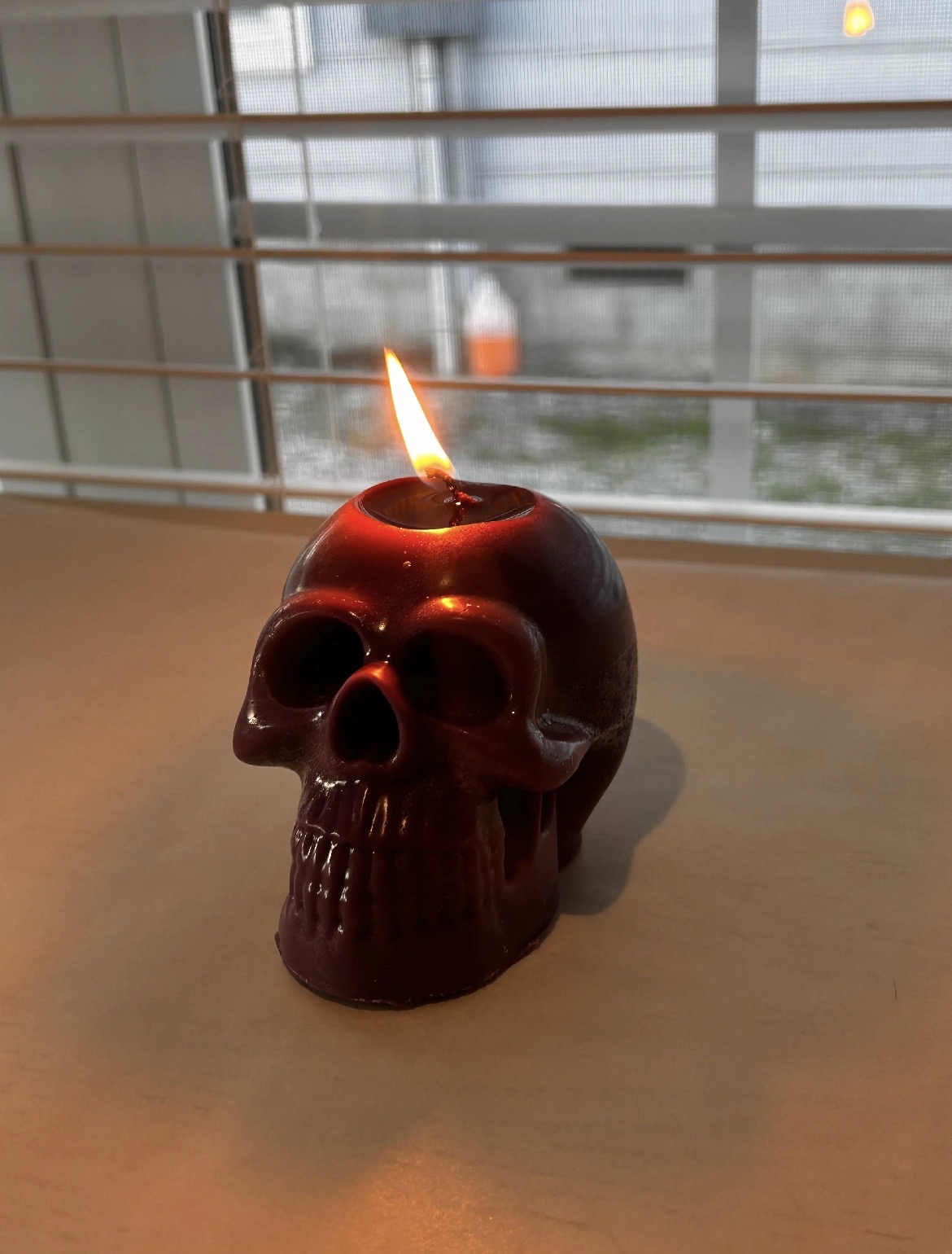Purple Bleeding Skull Candle - Cherry Blossom Scent - thumbnail 2 of 4