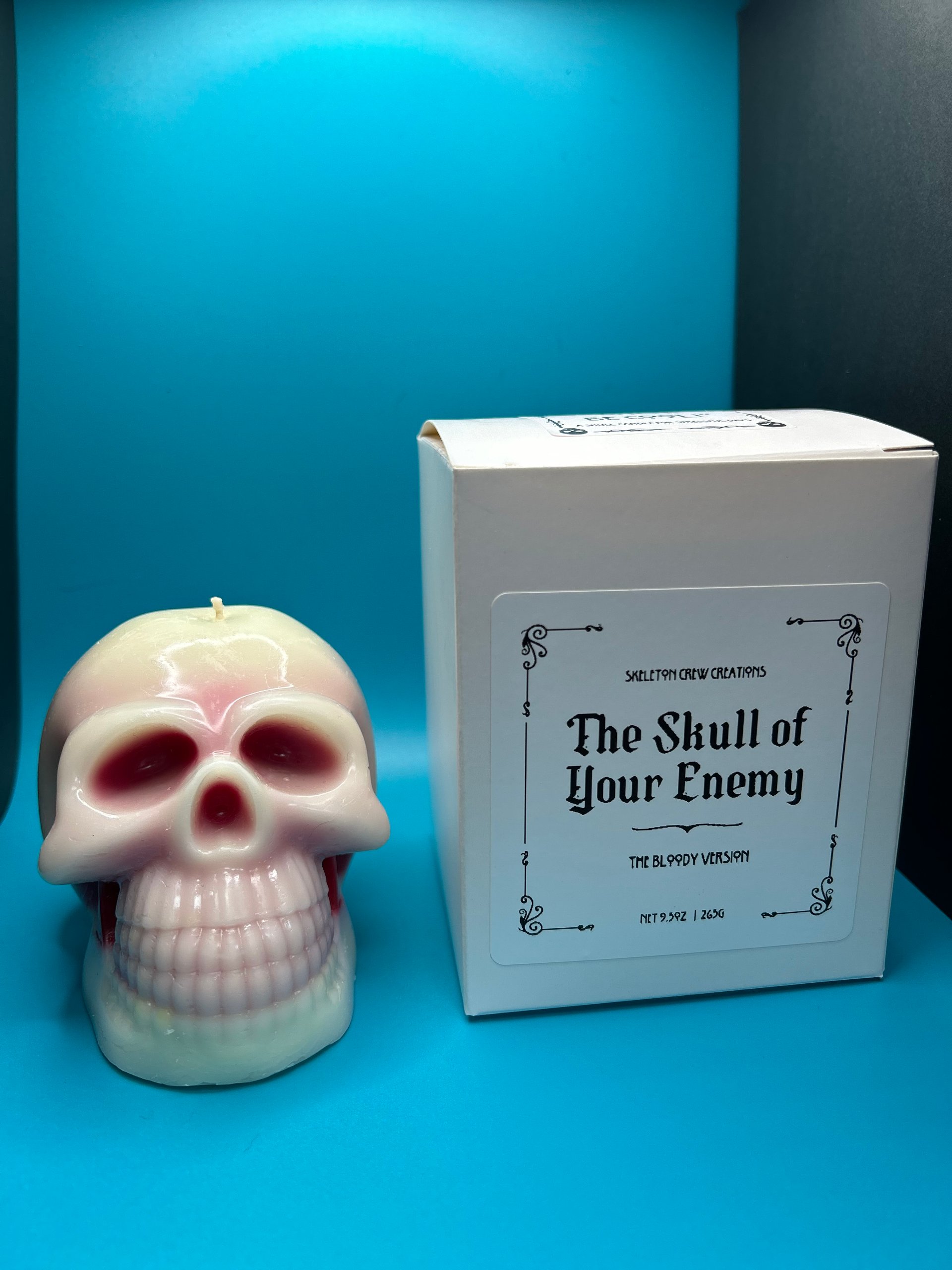 White Bleeding Skull Candle - Lavender Scent