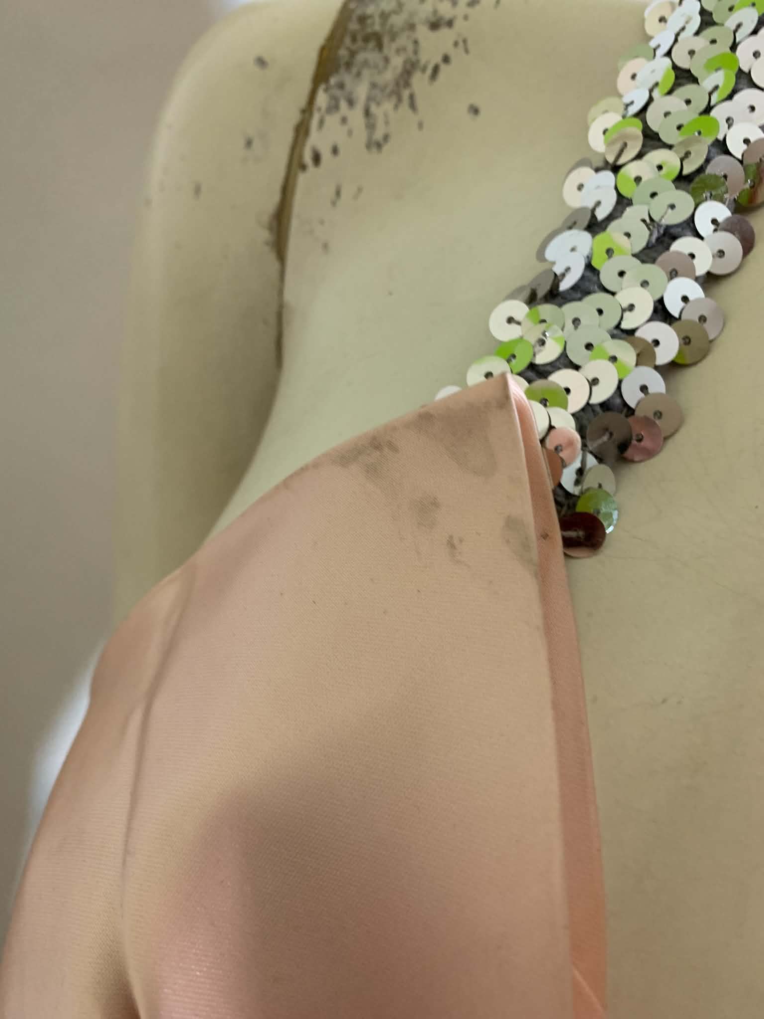 Material Girl- the Reimagined Pink Slipper Satin Bow Halter Top with Sequins - thumbnail 4 of 5