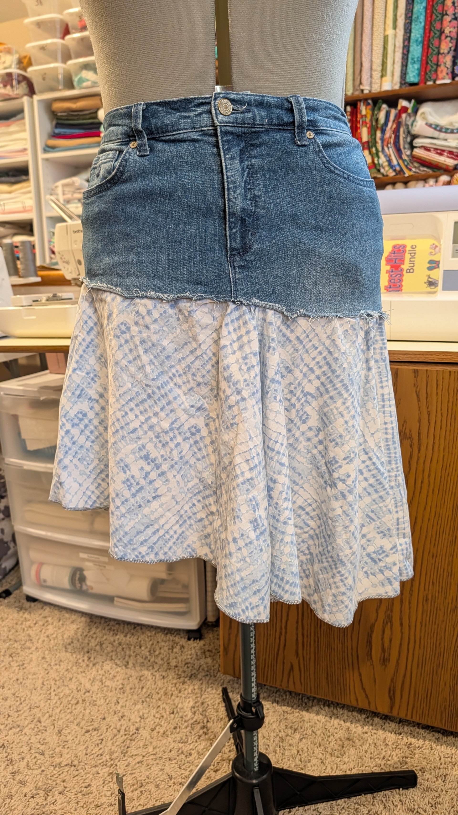 Flowy denim skirt