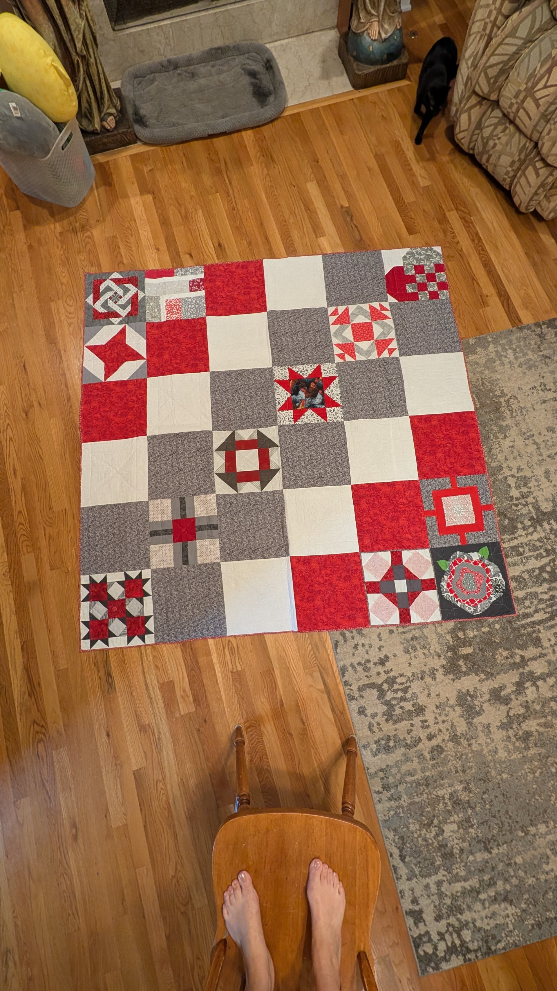 Red Stash buster quilt