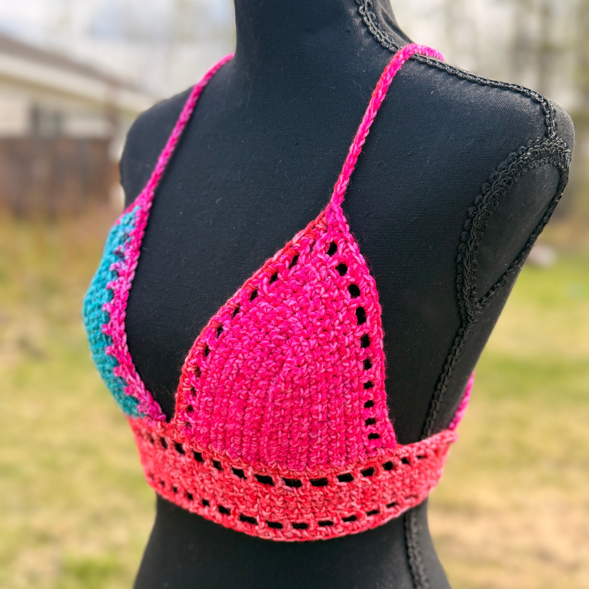 Neon Galaxy Crochet Bralette Top Size X Small - thumbnail 3 of 5