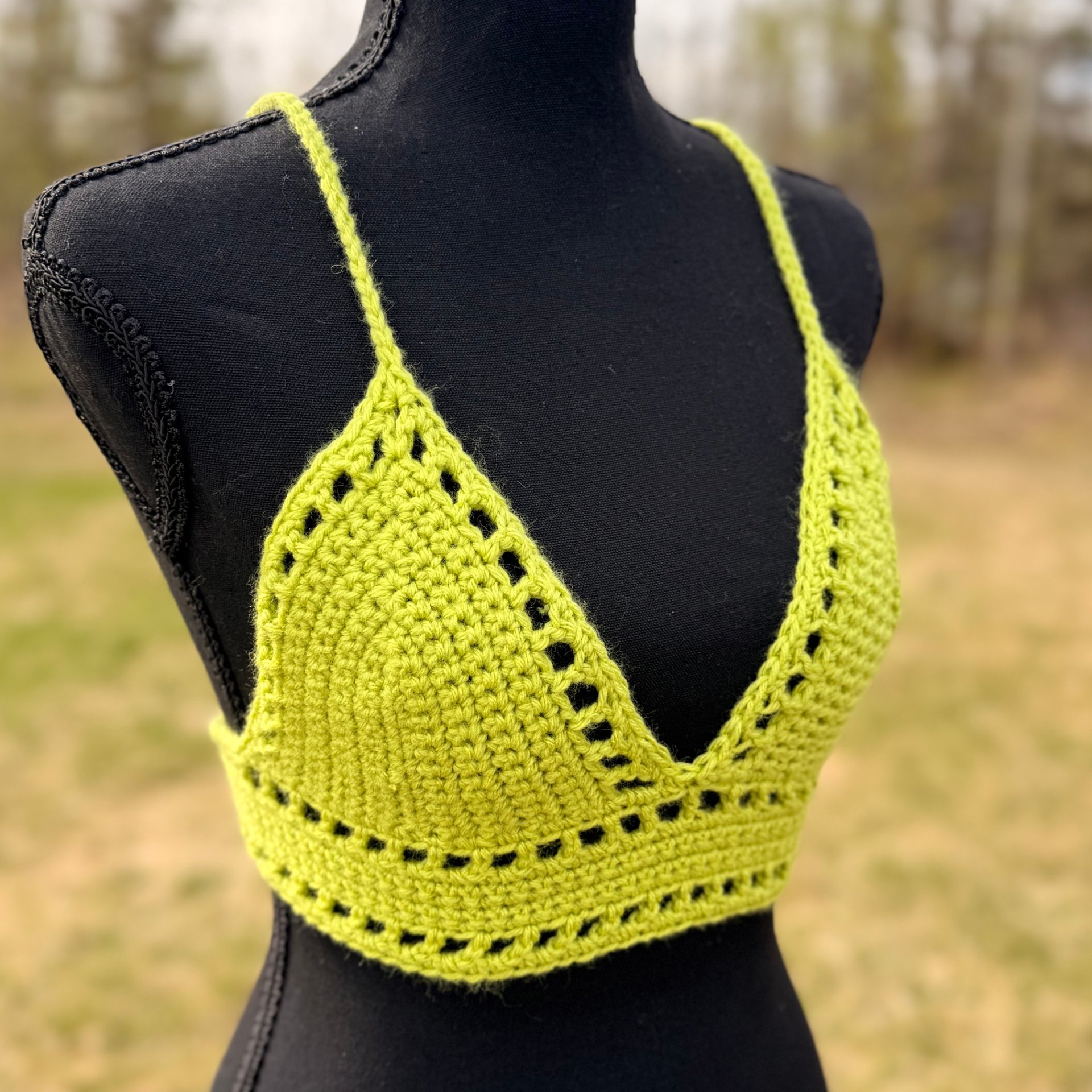Green Surge Crochet Bralette Top Size Small - thumbnail 2 of 4