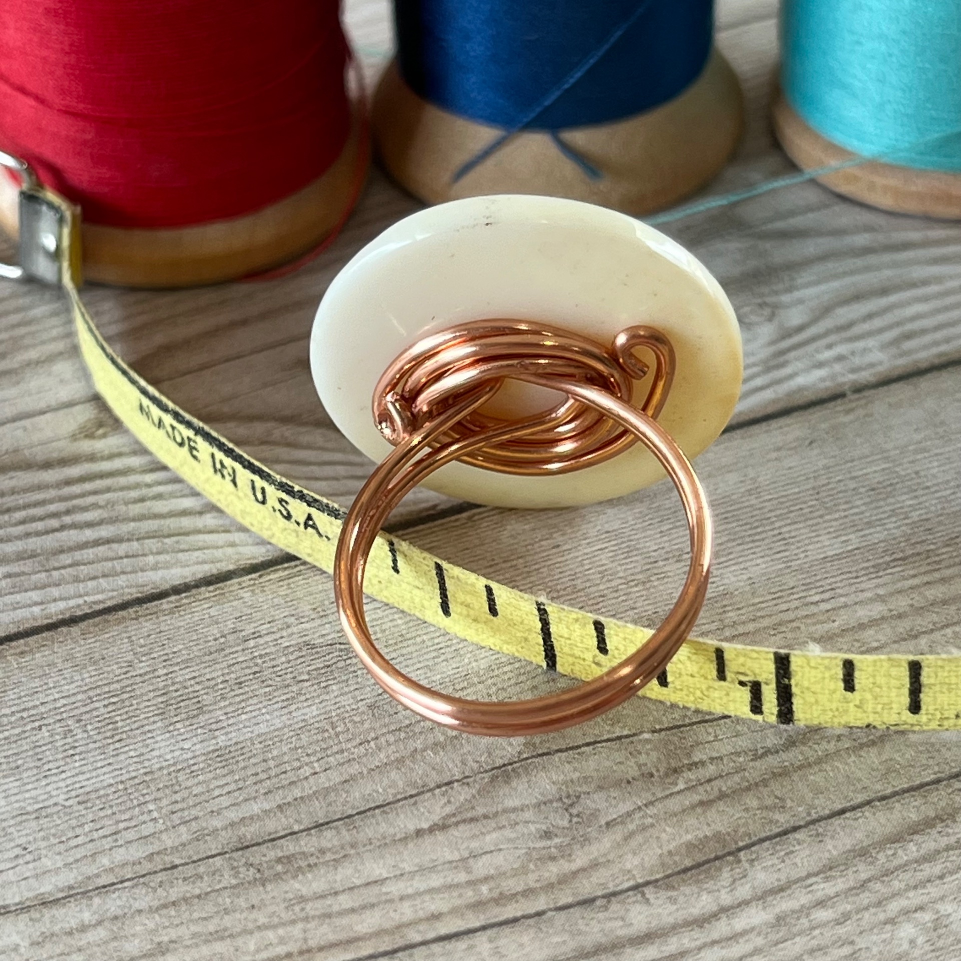 Mother of Pearl Stacked Vintage Button Ring Size 7 or Custom Sizing Available  - thumbnail 5 of 8