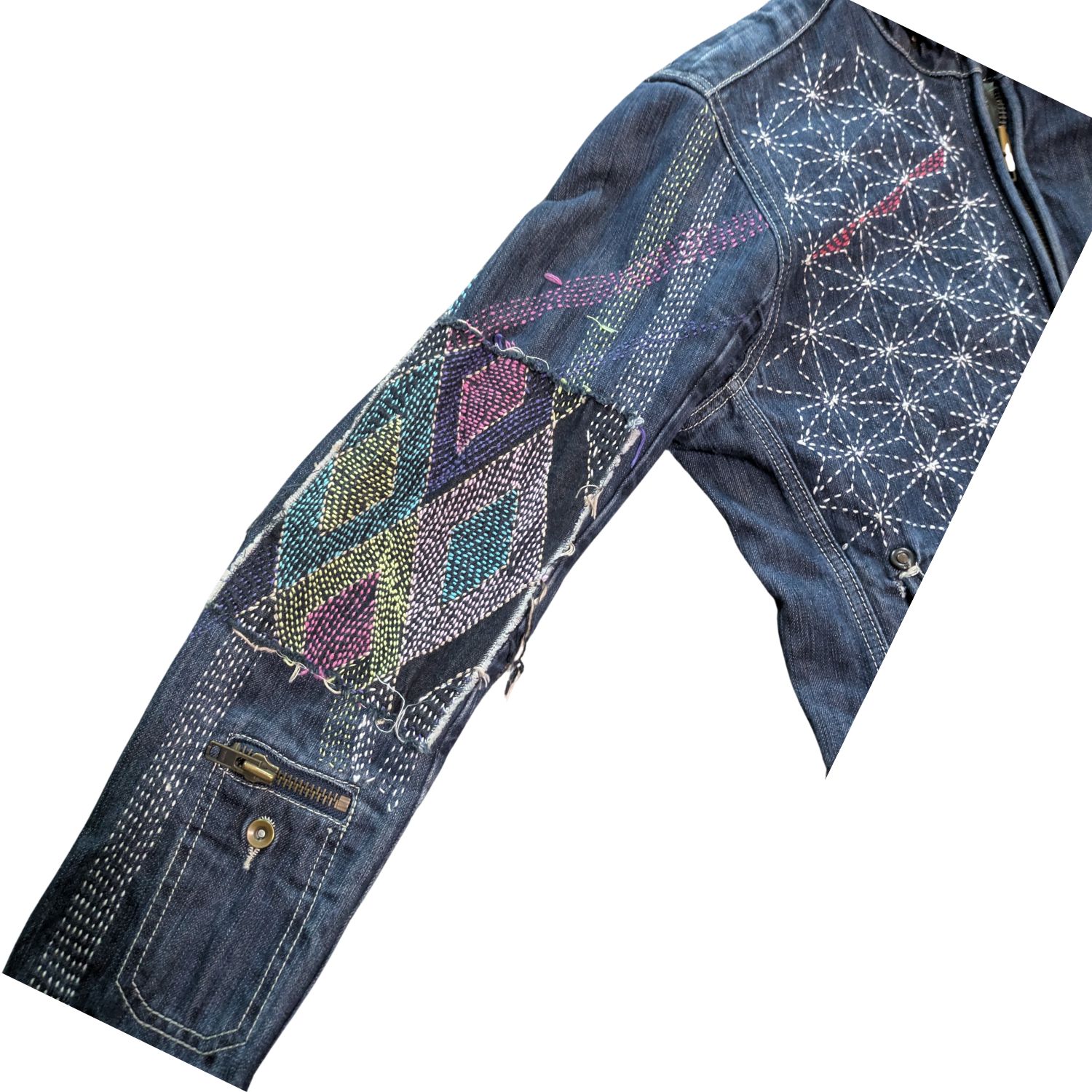 Sashiko Stitched Jacket with one Patch - thumbnail 2 of 4