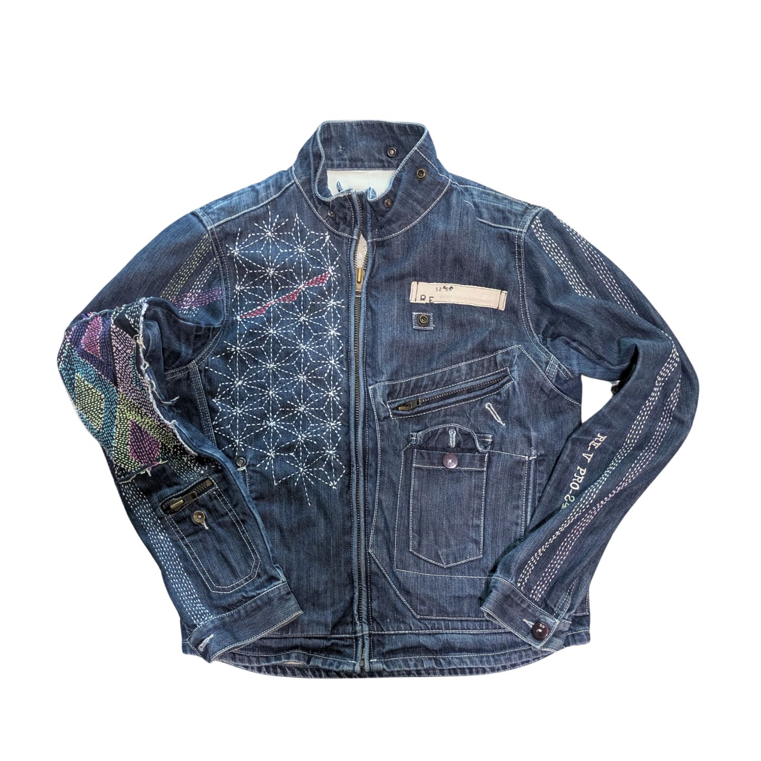 Sashiko Stitched Jacket with one Patch - thumbnail 3 of 4