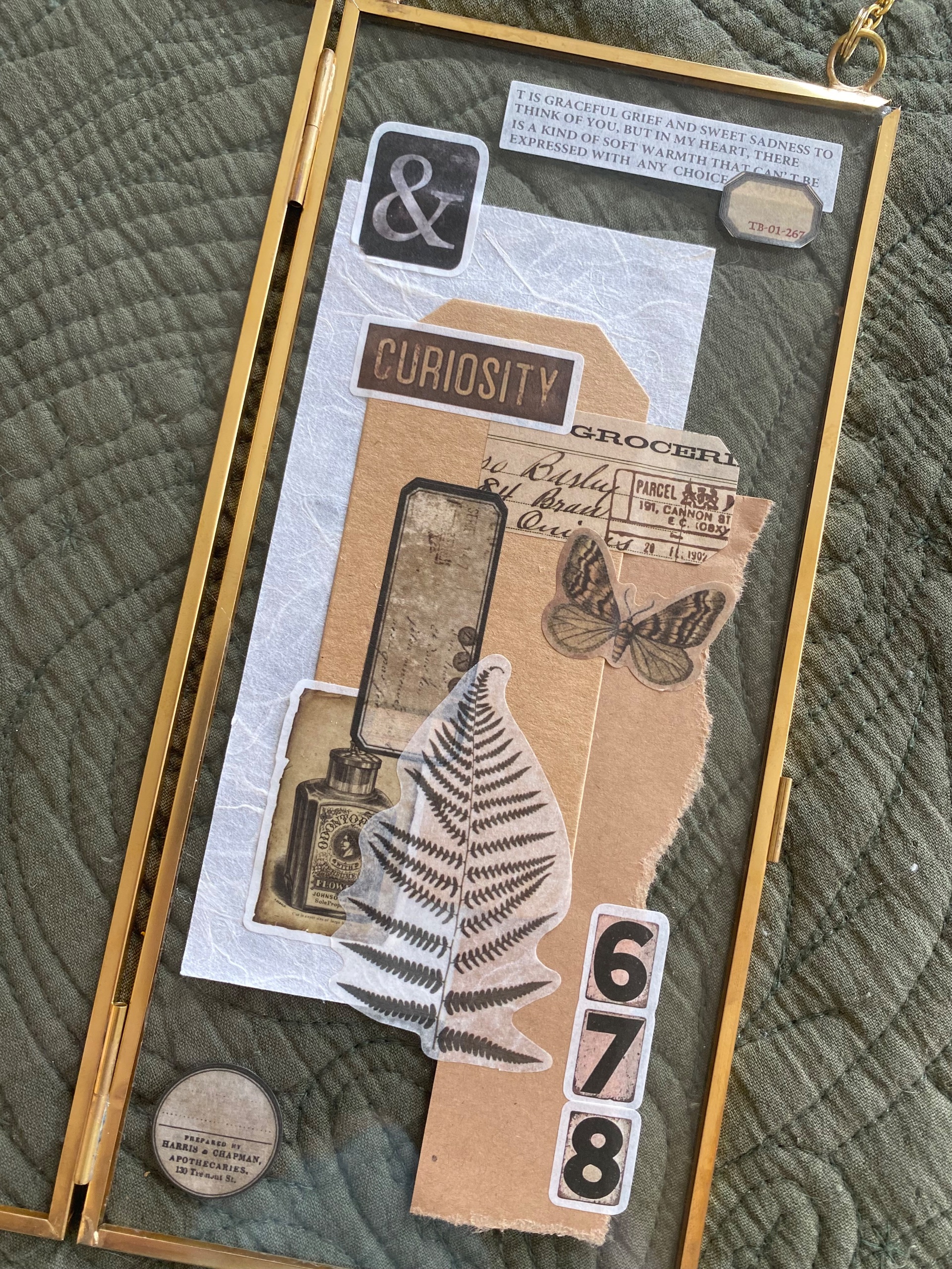 Mixed Media Collage in Glass Frame - thumbnail 2 of 2