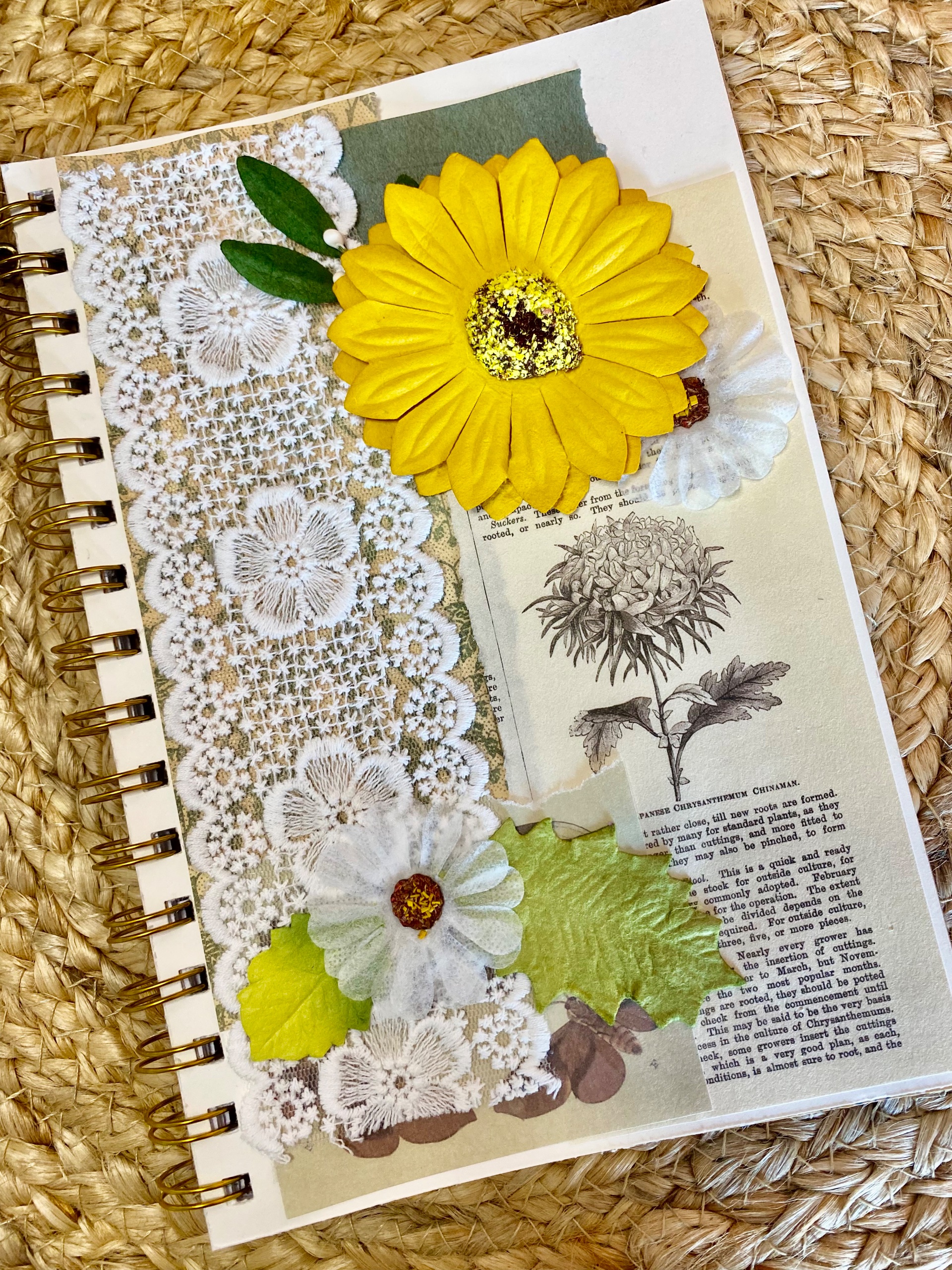 Handmade Junk Journal w/ Birdcage Charm - thumbnail 3 of 4
