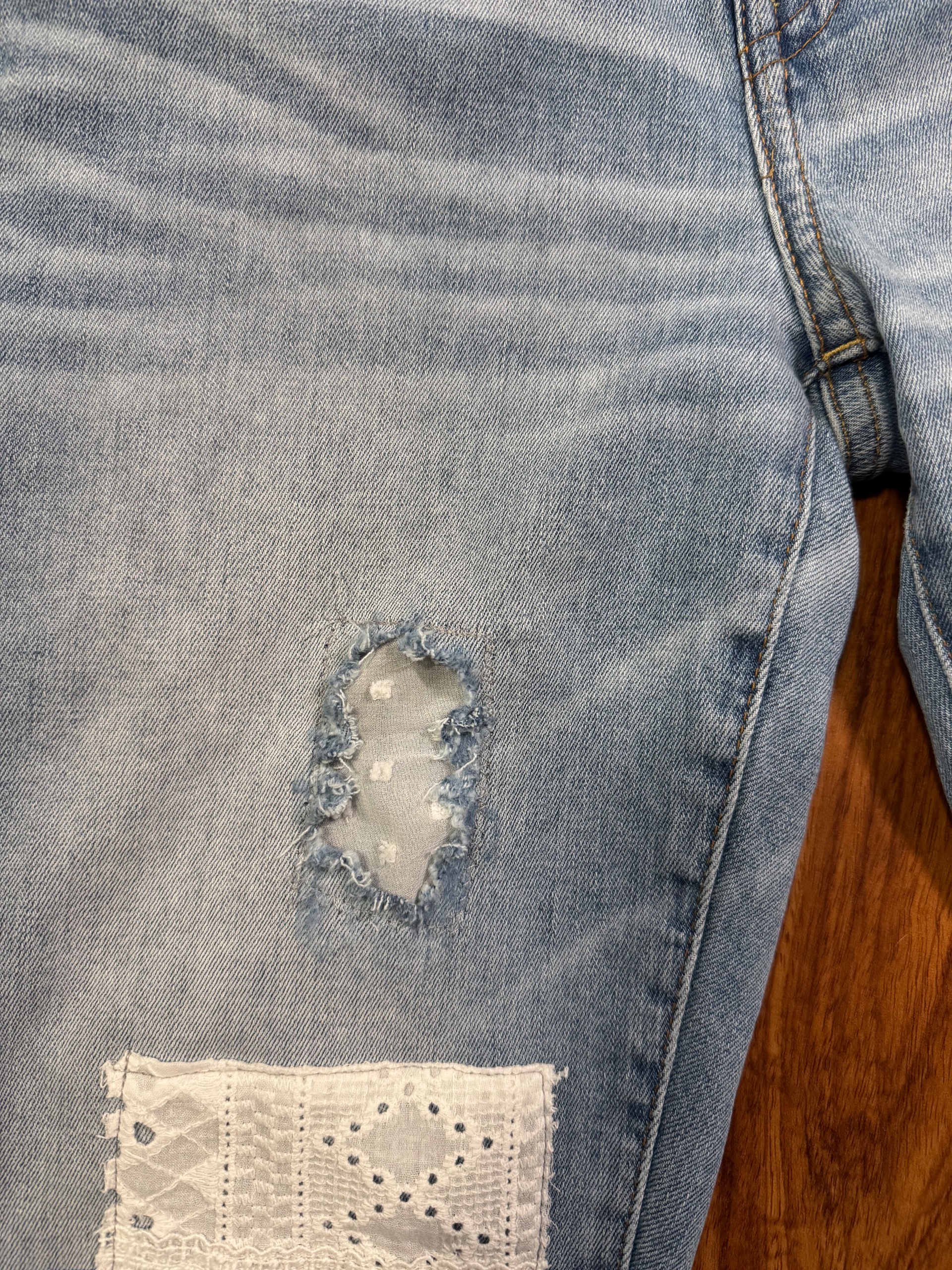 SALE! Handpatched American Eagle jeans - thumbnail 4 of 6