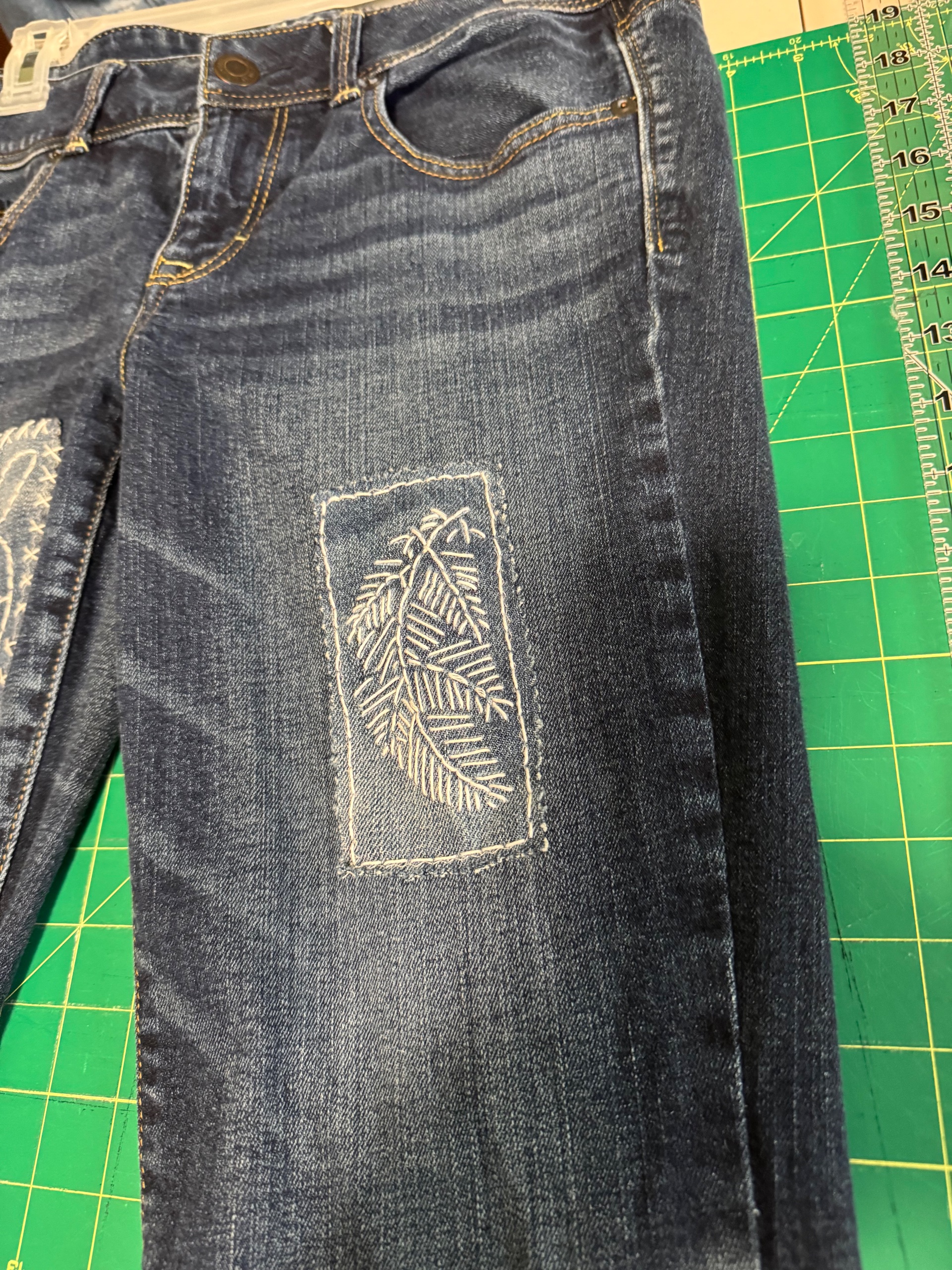 Upcycled one of a kind jeans - thumbnail 2 of 7