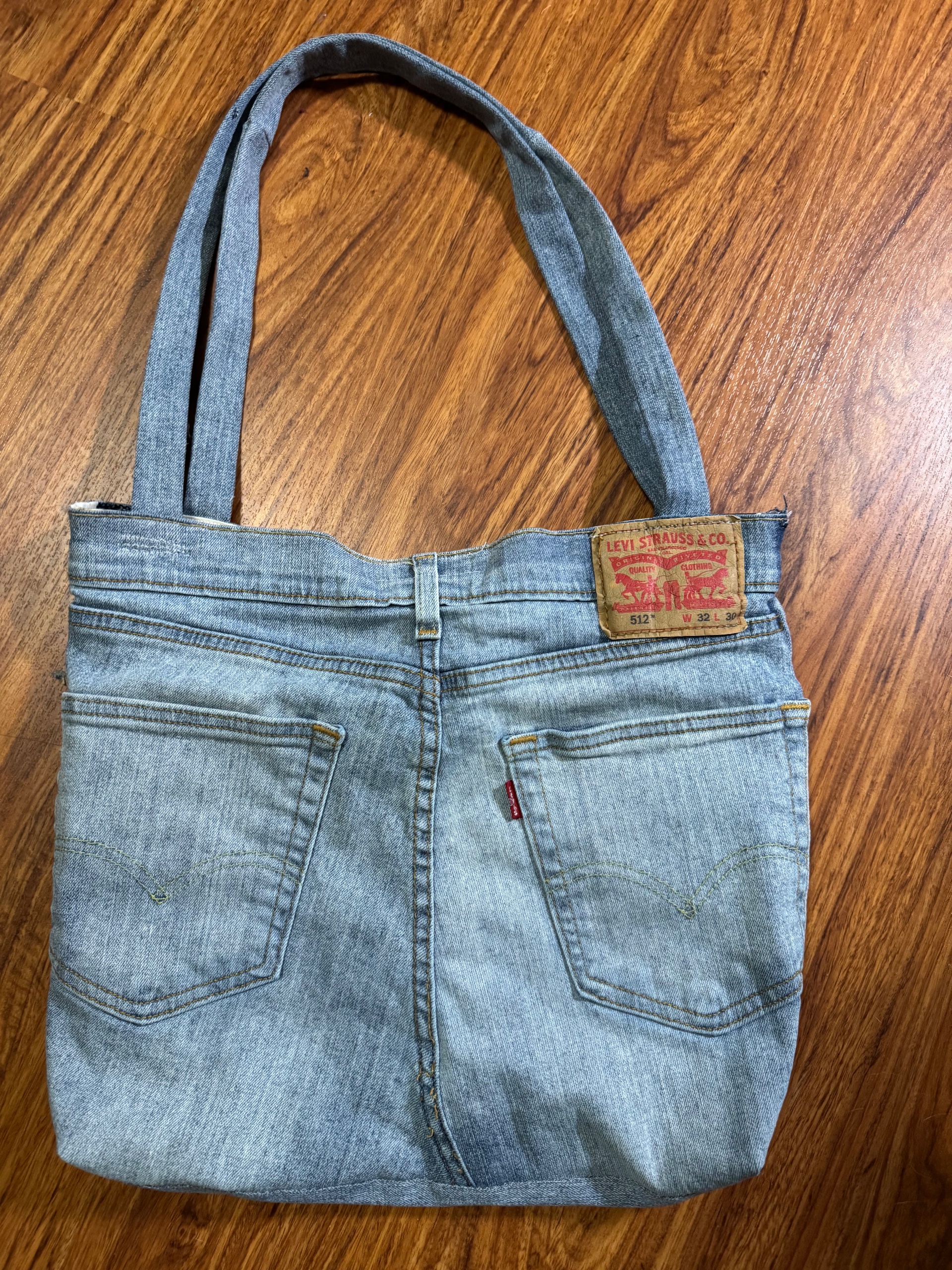 Upcycled Levi 512 denim tote