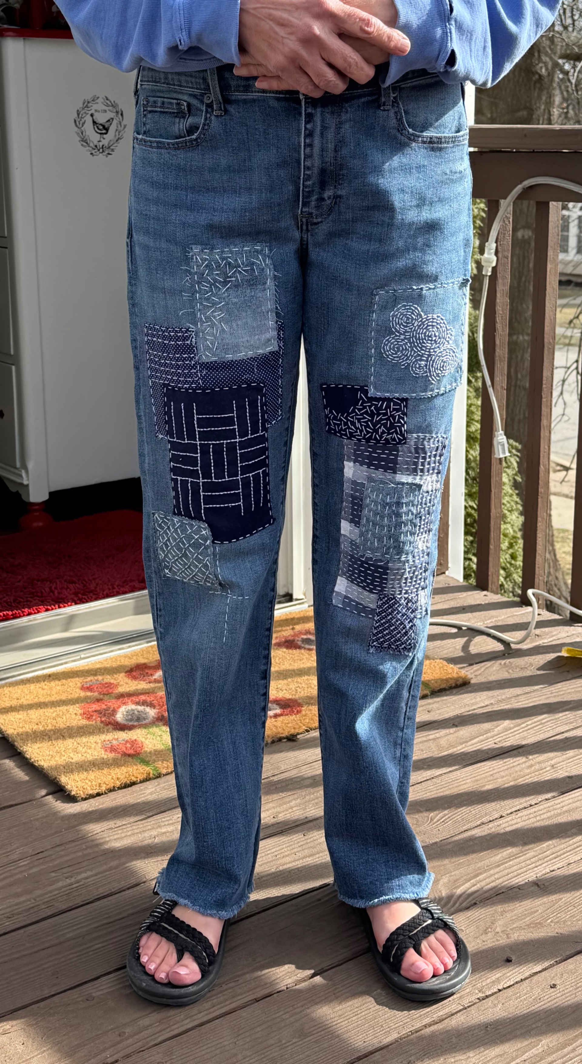 Sashiko/Boro Upcycled patchwork jeans