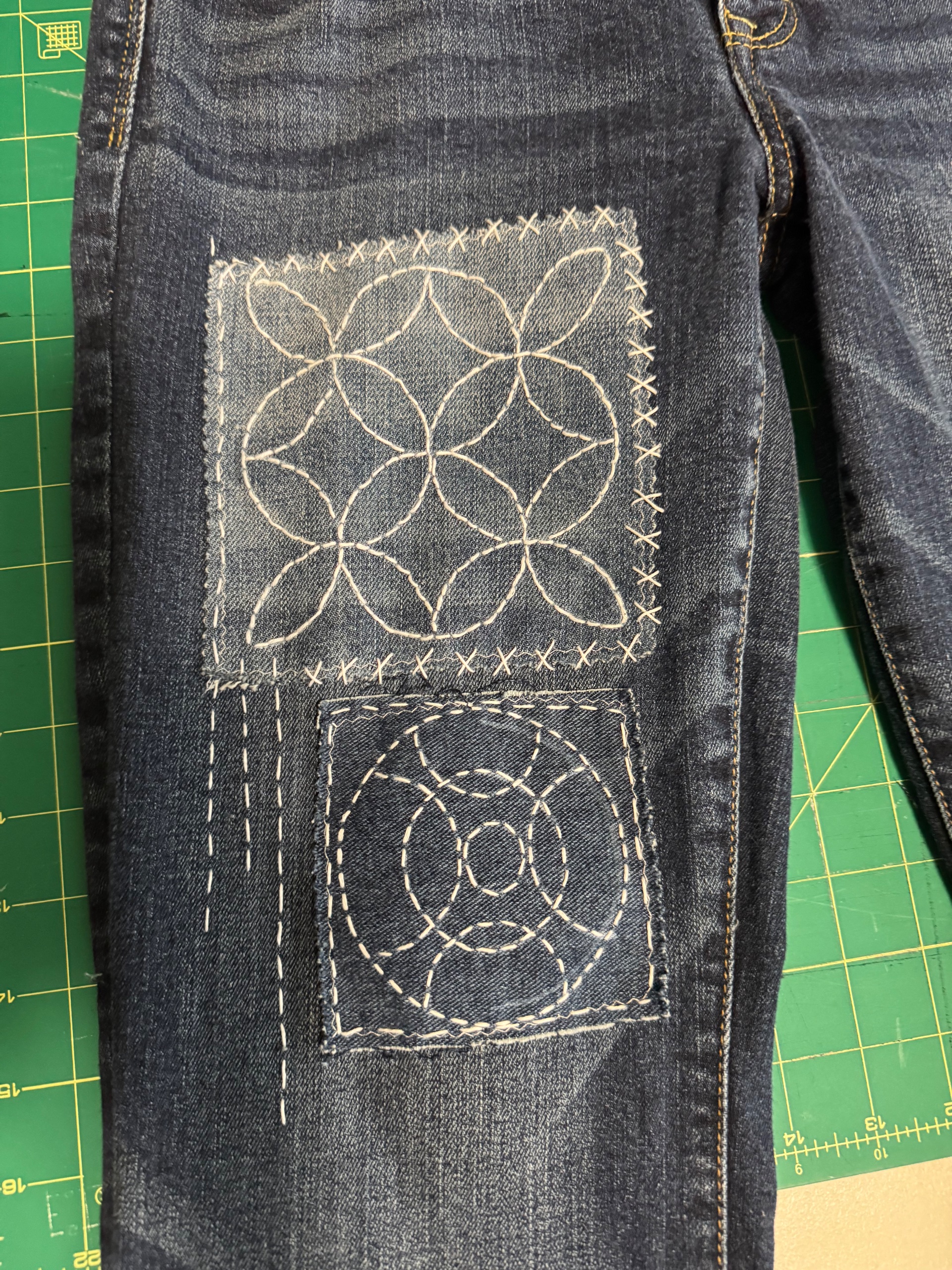 Upcycled one of a kind jeans
