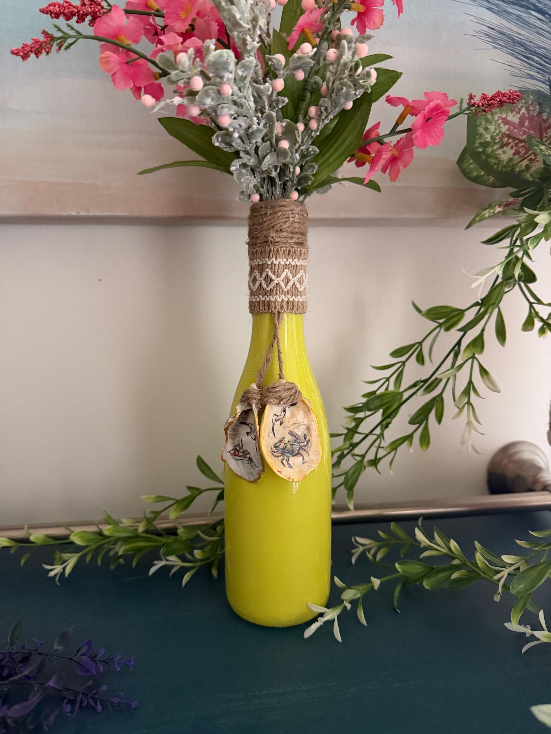 Painted vases with decoupage oyster shells - thumbnail 4 of 4
