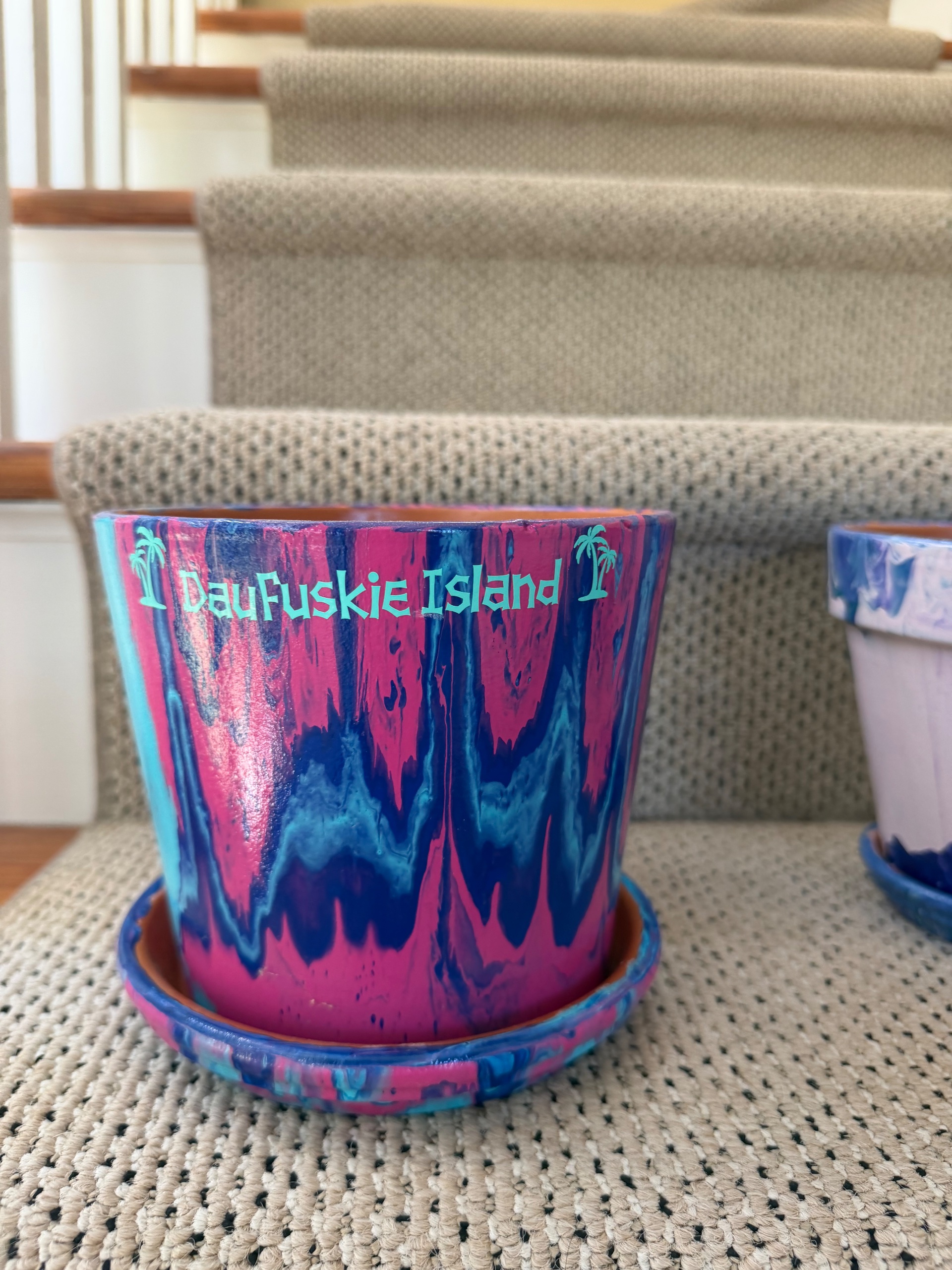 Hand painted terra cotta flower pots - thumbnail 6 of 8