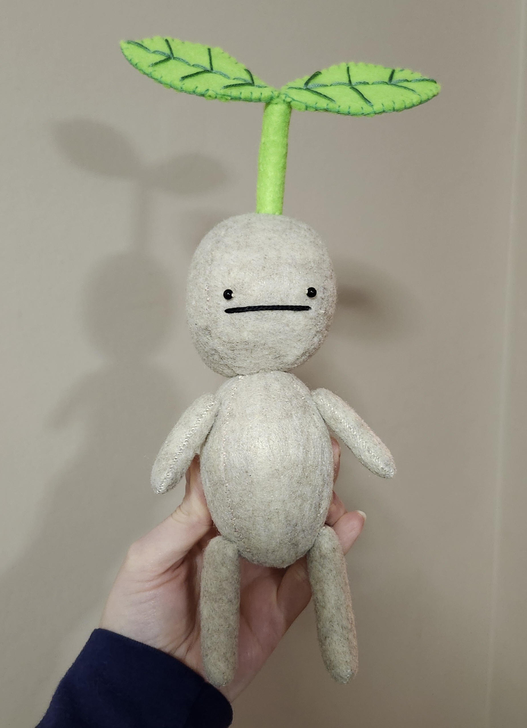 Rutabaga the Sprout Creature: Handsewn Felt Doll