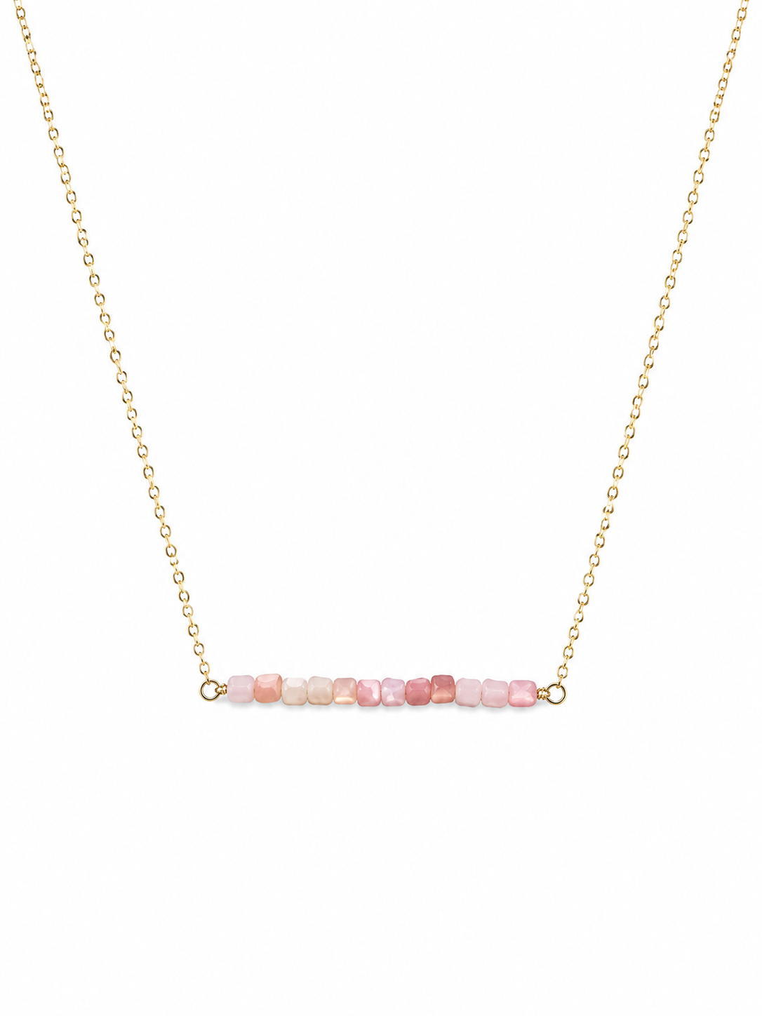Gold Filled Pink Opal Gemstone Bar Necklace  - photo 1 of 2