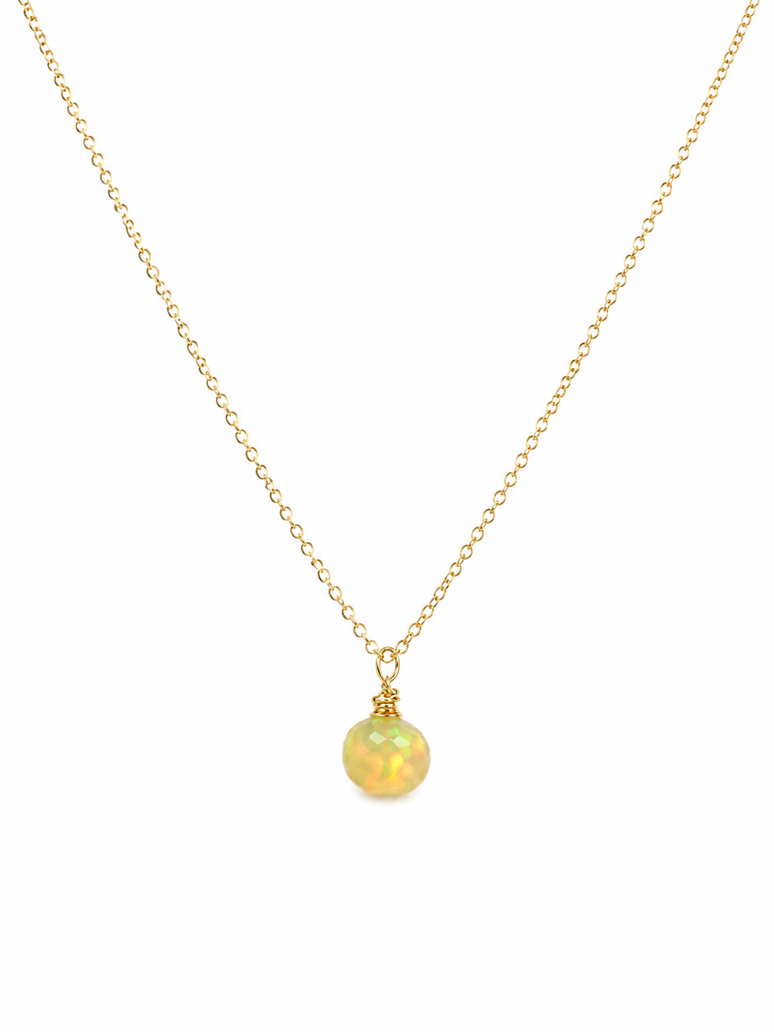 Gold Filled Necklace with Ethiopian Opal Gemstone  - photo 1 of 2