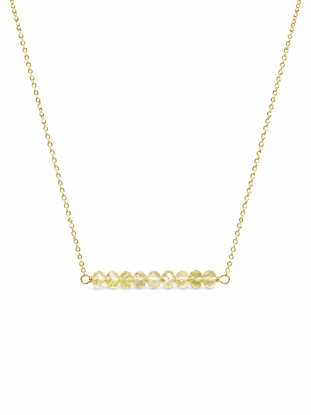 Gold Filled Lemon Quartz Gemstone Bar Necklace - photo 1 of 2