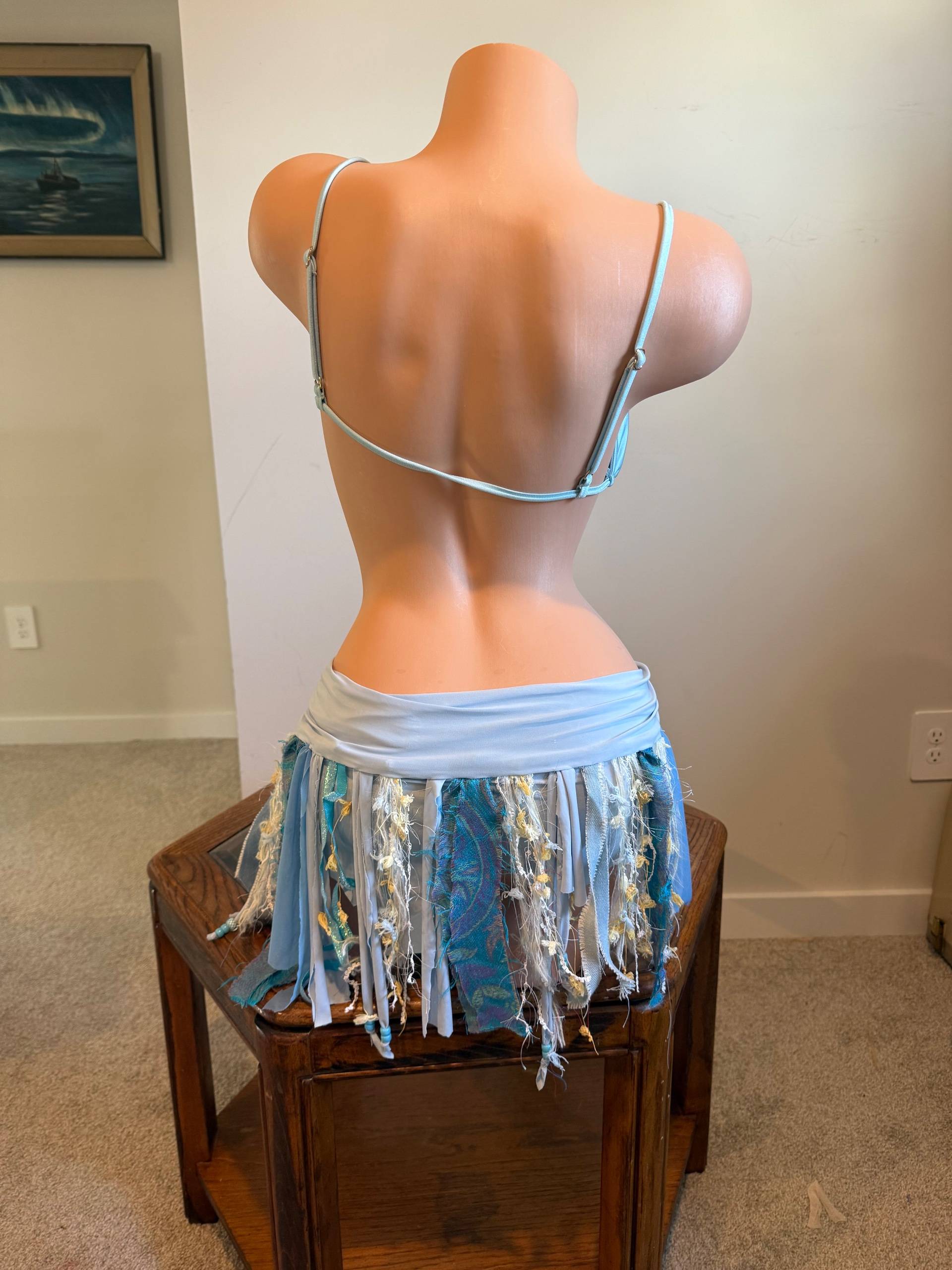 🩵 Ocean Drift Festival Set | Handmade Upcycled Two-Piece - thumbnail 3 of 4