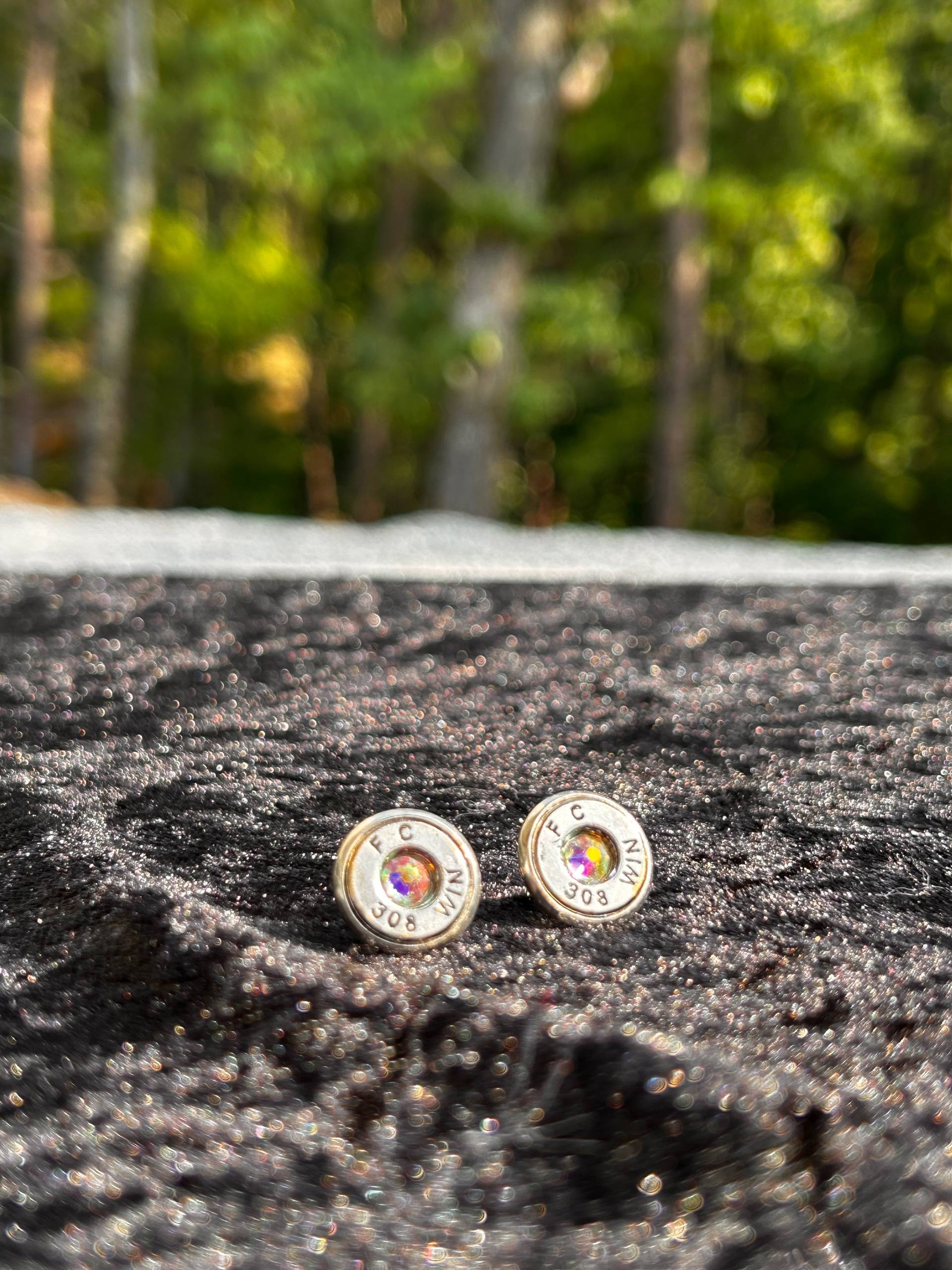 Upcycled Lightweight Winchester 308 Bullet Casing Earrings - photo 1 of 4