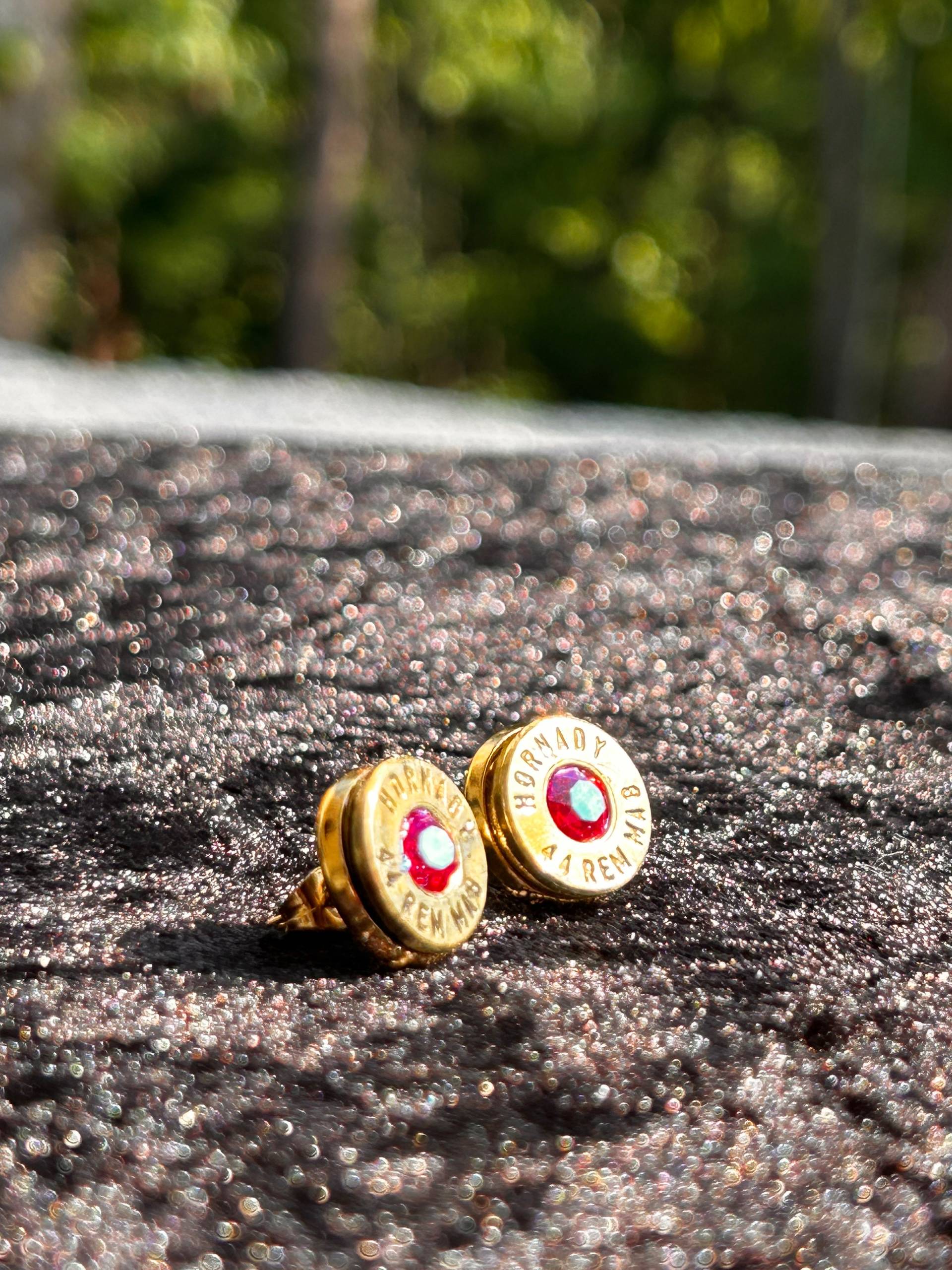 .44 Caliber Upcycled Bullet Casing Earrings - thumbnail 5 of 6