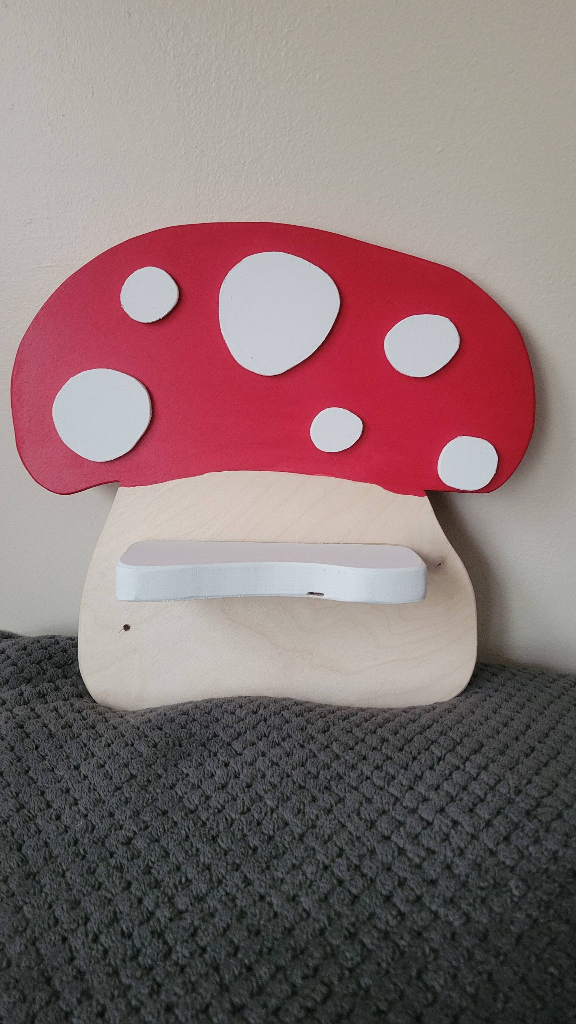 Handmade Wooden Mushroom Shelf