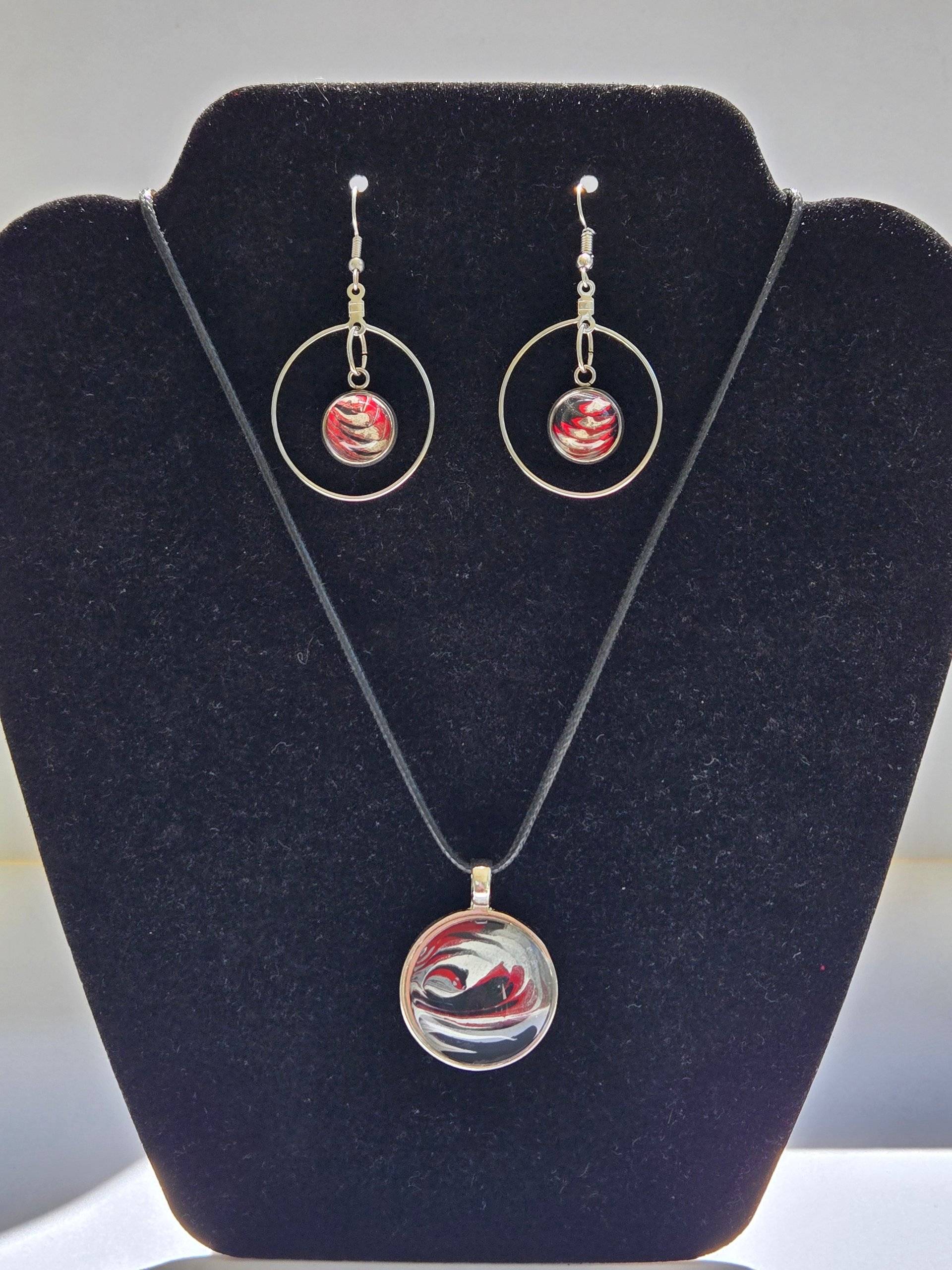 Upcycled Paint Pendant and Earrings  - thumbnail 2 of 6