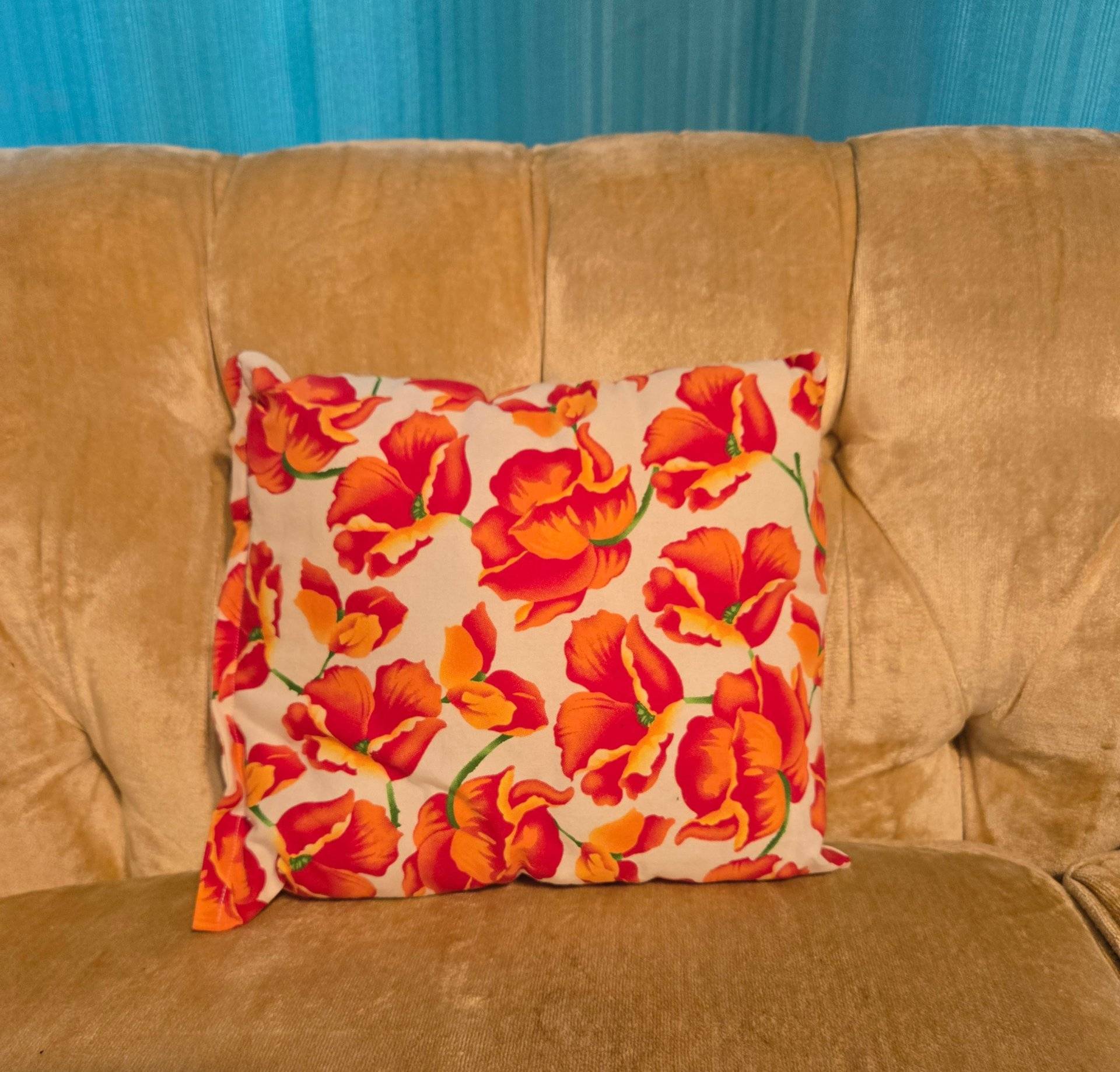 Orange Floral Pillow - thumbnail 2 of 5