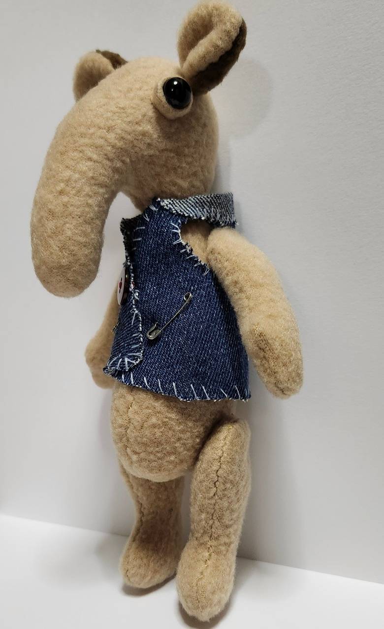Long Nose Creature Plush with Cool Denim Vest - thumbnail 2 of 5